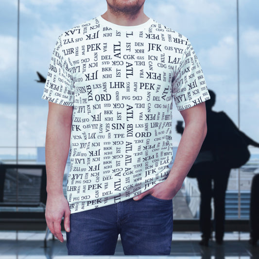 Signature Airport Code Premium Travel Lover's Tee With All Over Printing - Best Airports for  PlanespottingP