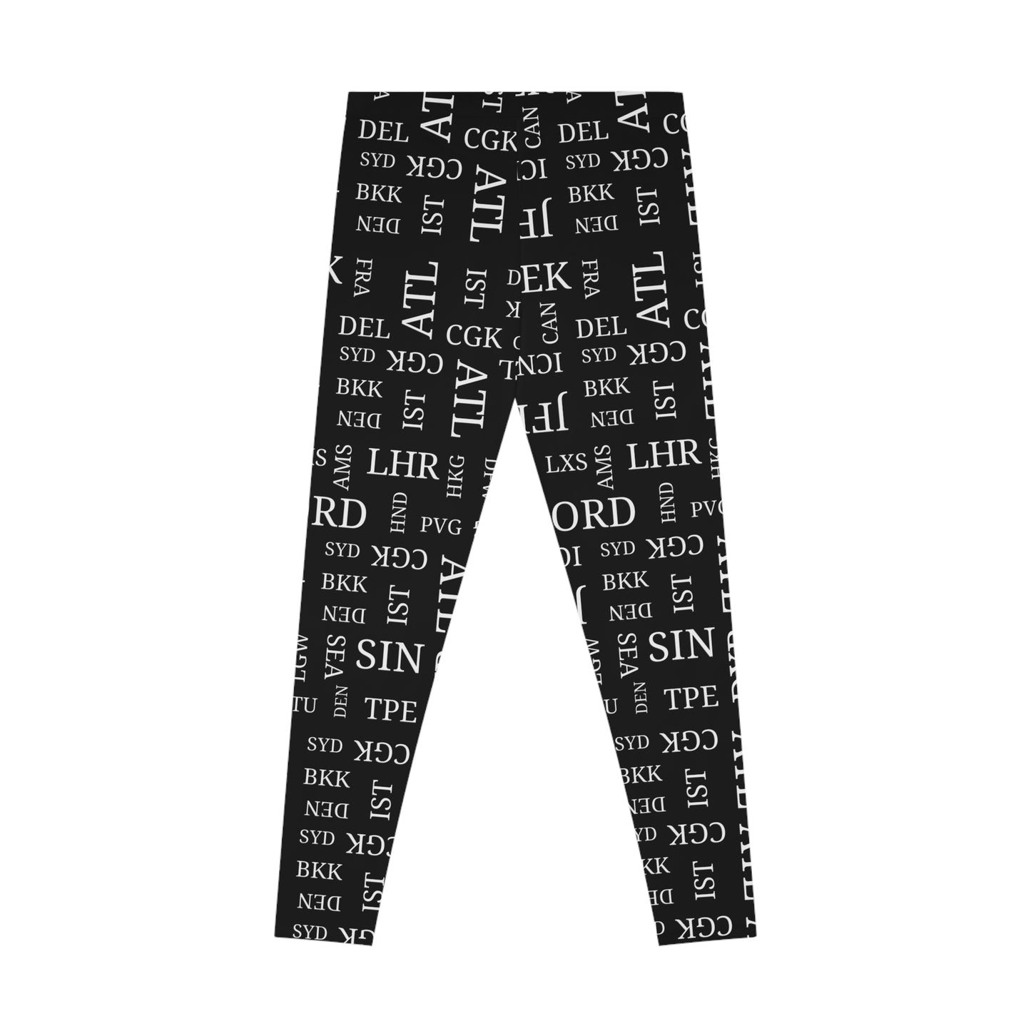 Airport Code Leggings for Travel Lovers (Black)