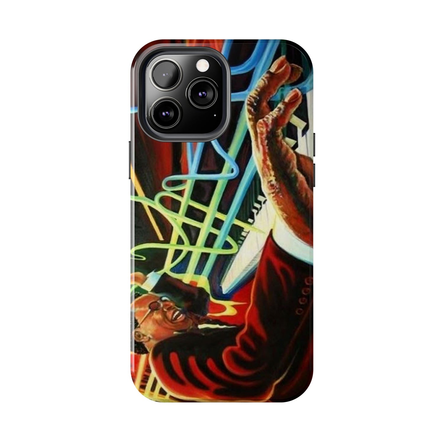 Harlem Renaissance - Retro New York, Jazz Pianist Tough Phone Case for iPhone 11-15. Afrocentric, Black Musician at Apollo Theater 1920s