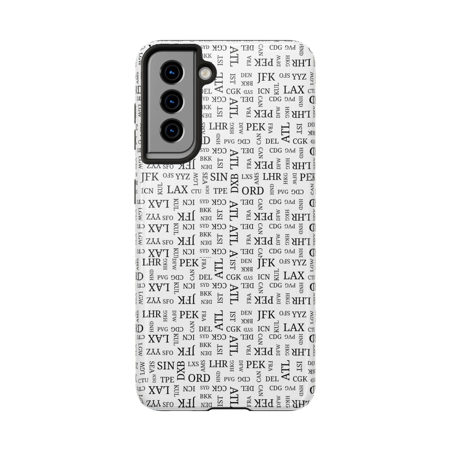 Best Airports Airport Code Tough Travel Phone Case for Travel Lovers (Cloud Gray)