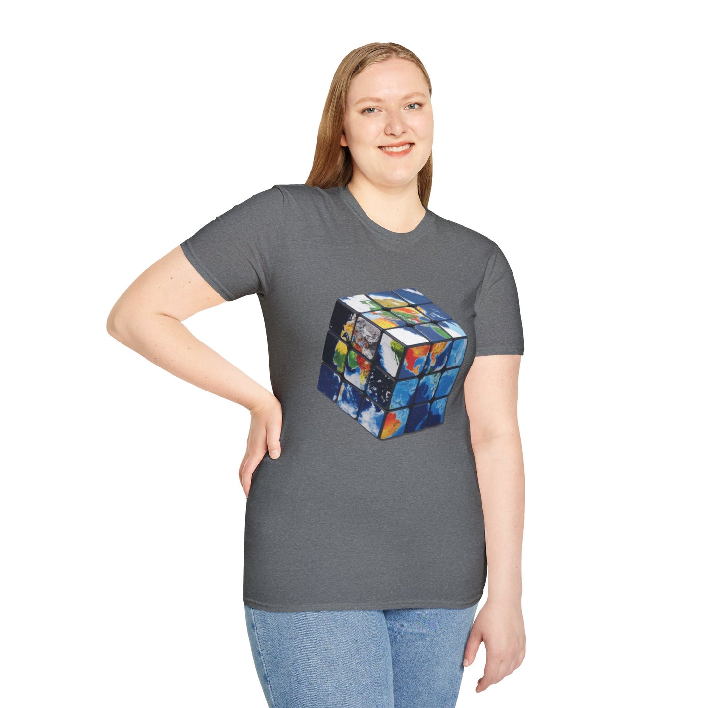 Rubik's Cube World Map Mashup Travel Wear Tee