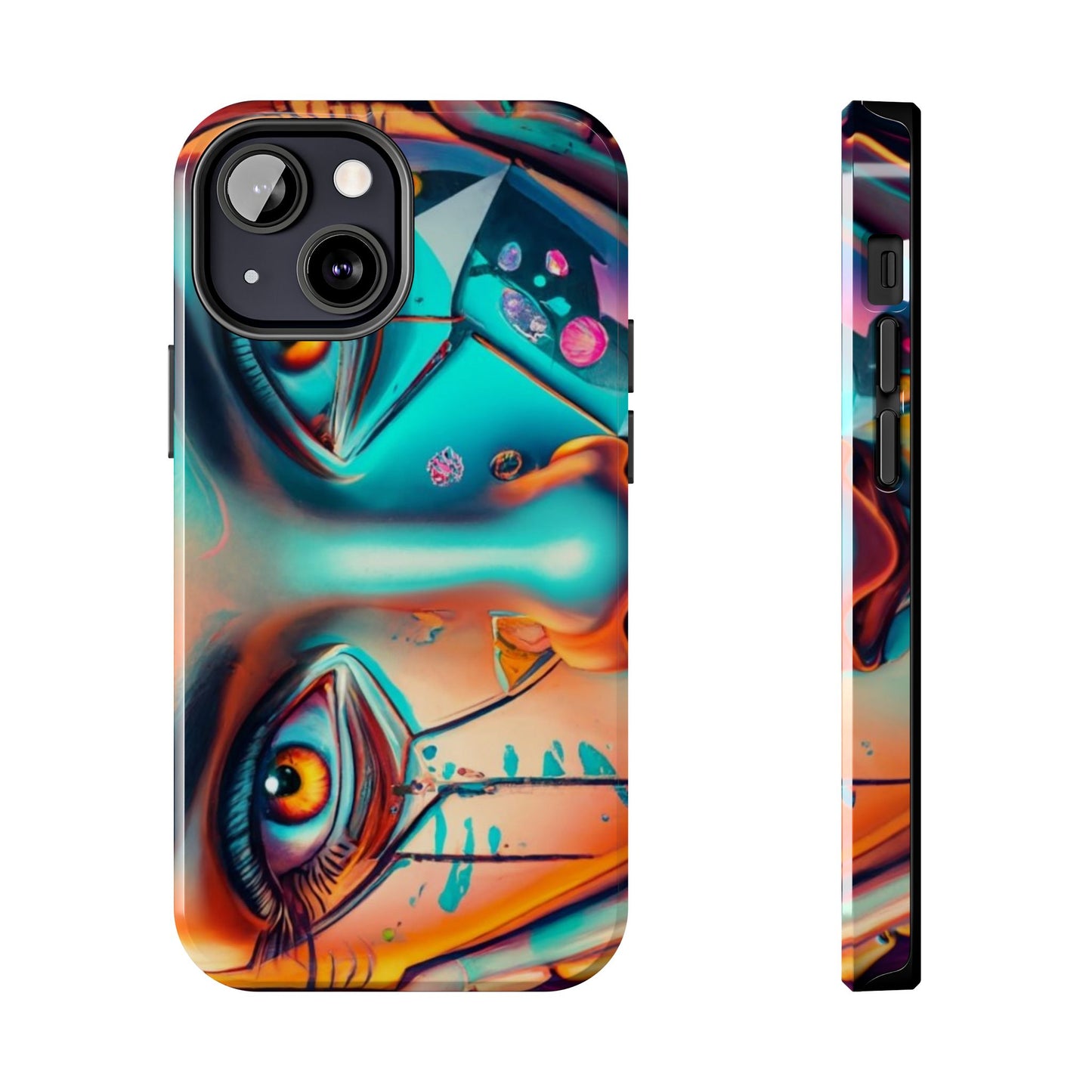 Cybergirl, Dystopian Cyberpunk themed Phone Case with Lofi Aesthetic and Robotic Vaporwave Feel