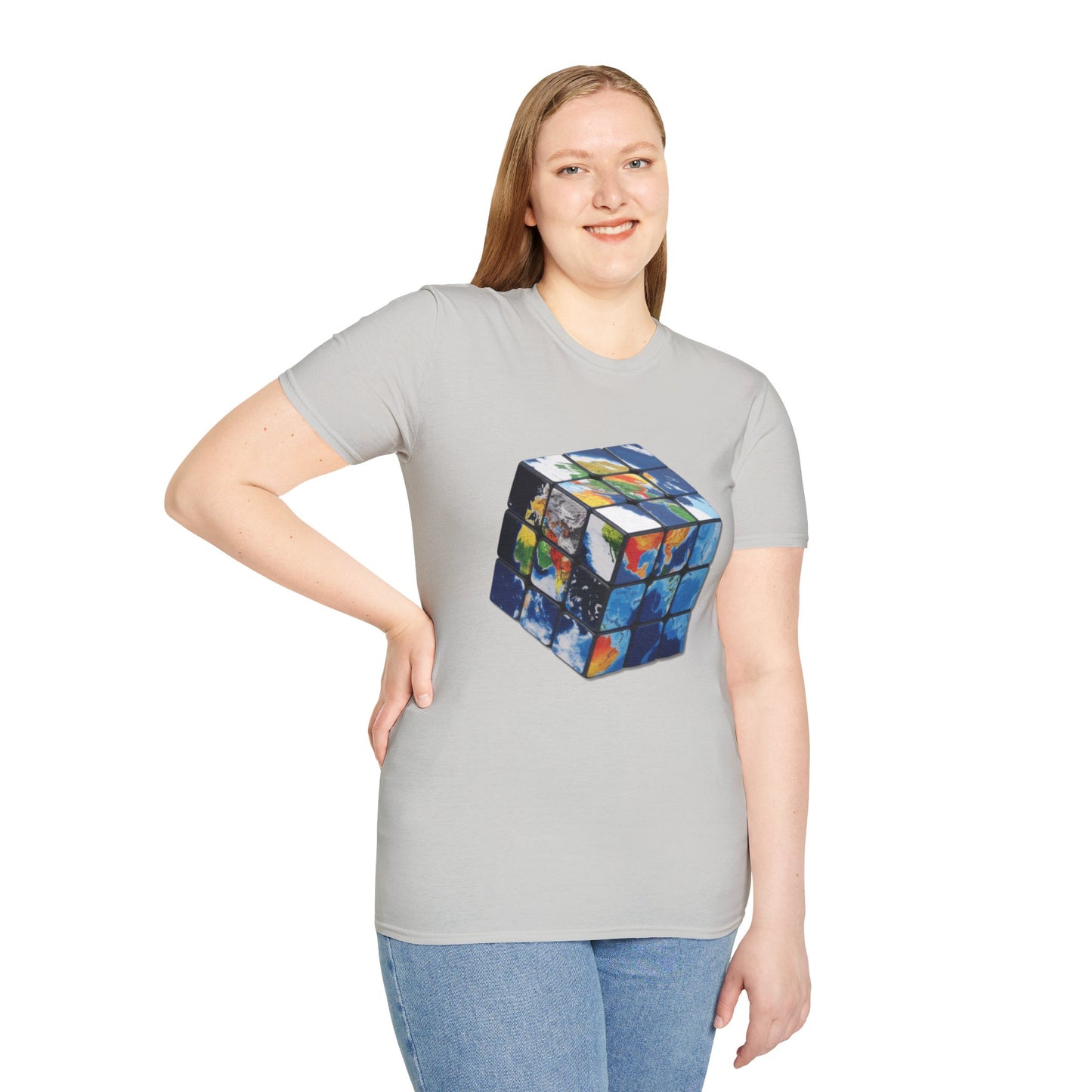 Rubik's Cube World Map Mashup Travel Wear Tee