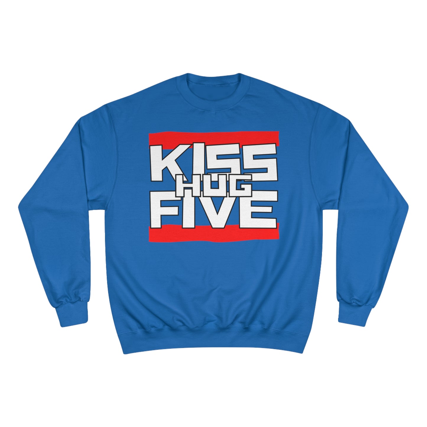 Premium Champion Sweatshirt by KissHugFive Design, Colorful Logo and Front & Back Printing