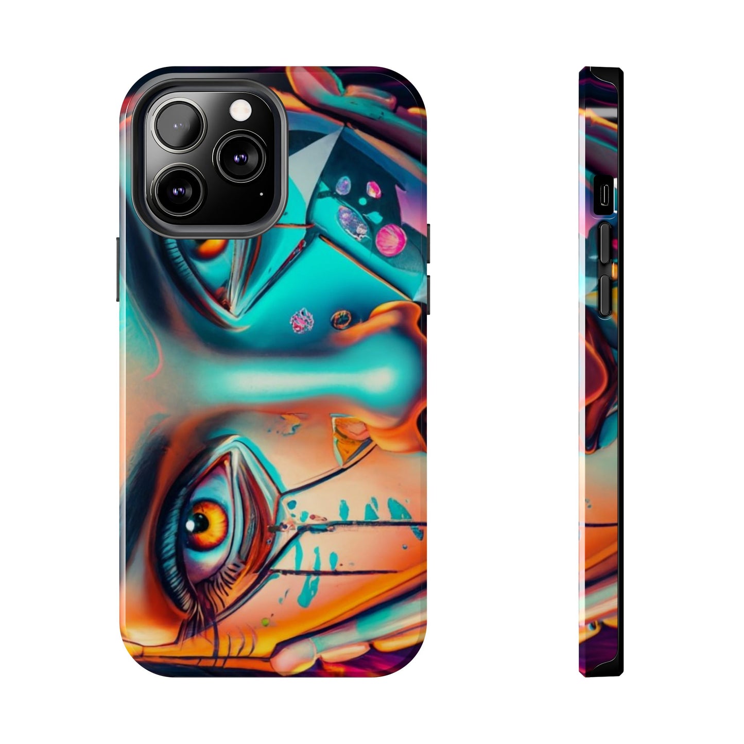 Cybergirl, Dystopian Cyberpunk themed Phone Case with Lofi Aesthetic and Robotic Vaporwave Feel