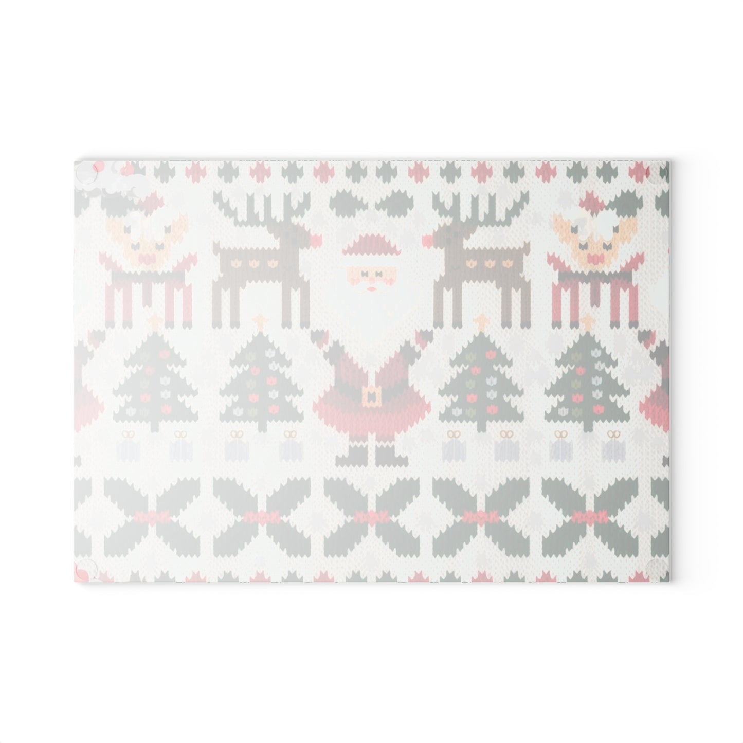 Glass Cutting Board with Ugly Christmas Sweater Knitted Pattern #2