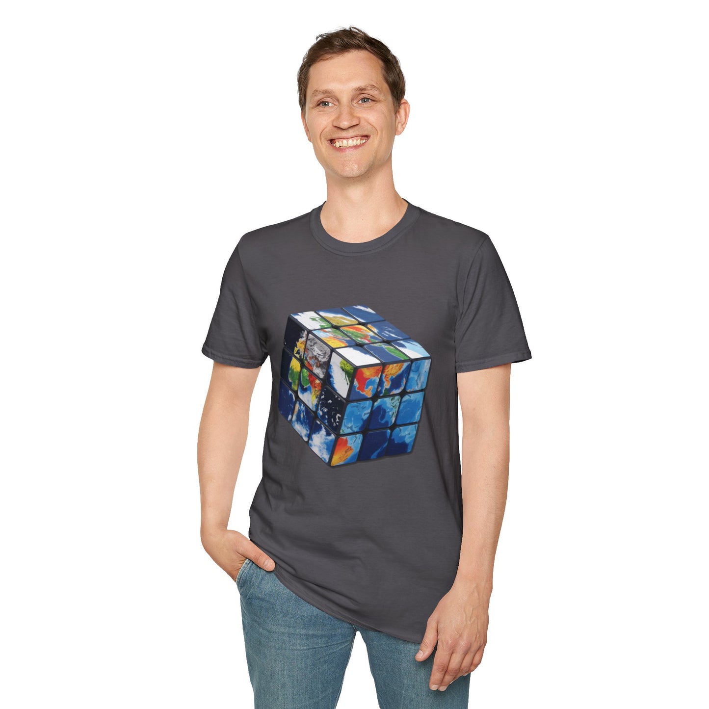 Rubik's Cube World Map Mashup Travel Wear Tee