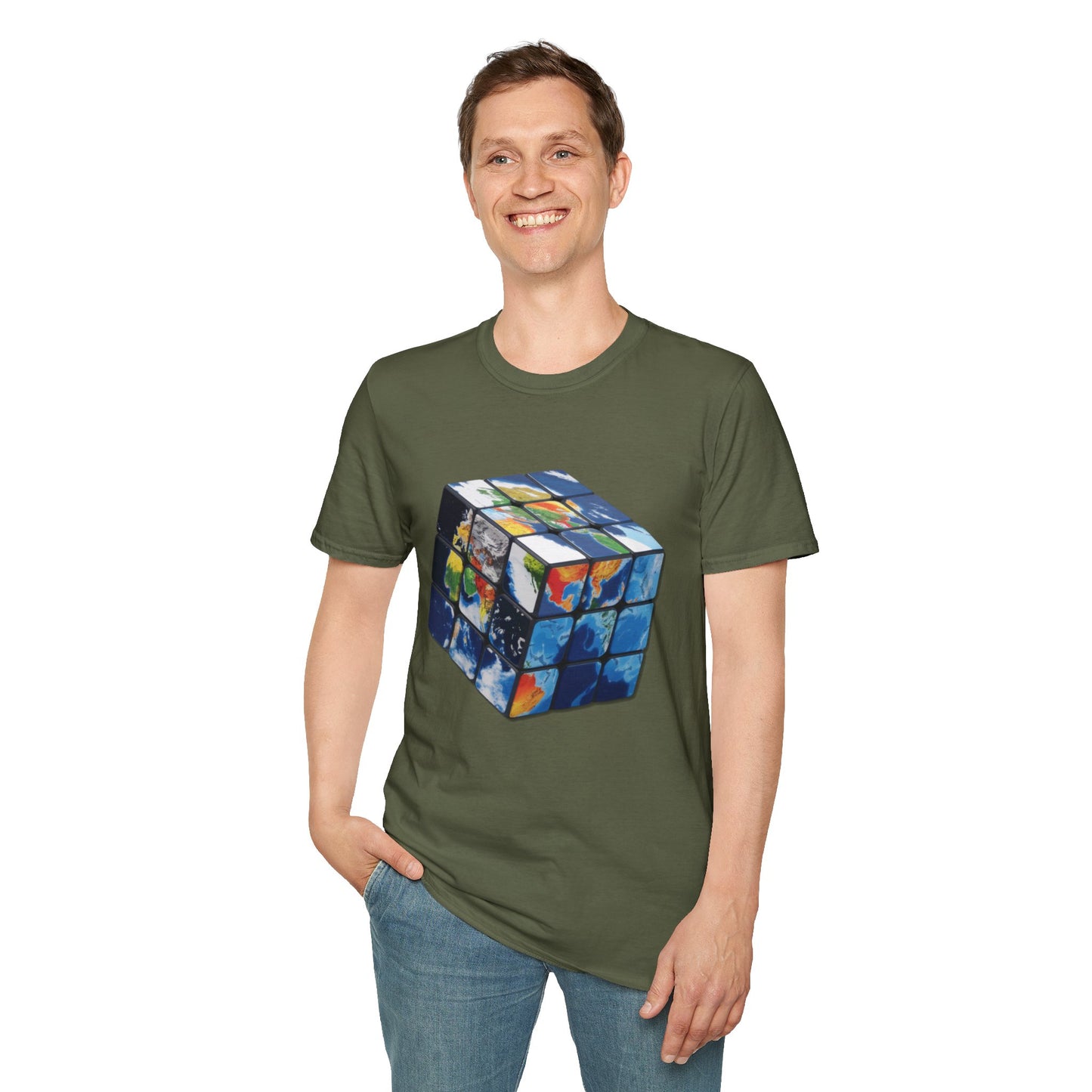 Rubik's Cube World Map Mashup Travel Wear Tee