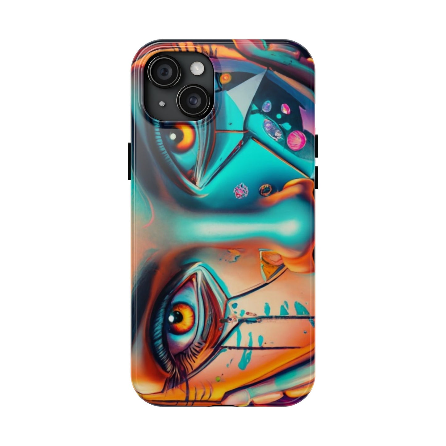 Cybergirl, Dystopian Cyberpunk themed Phone Case with Lofi Aesthetic and Robotic Vaporwave Feel