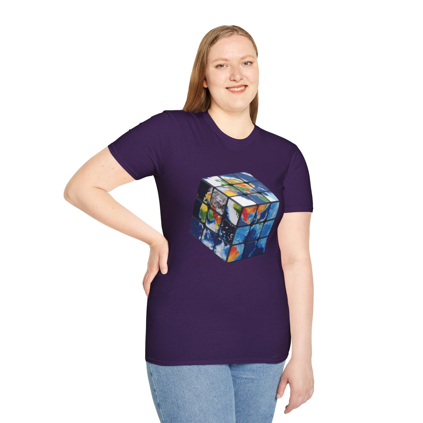 Rubik's Cube World Map Mashup Travel Wear Tee