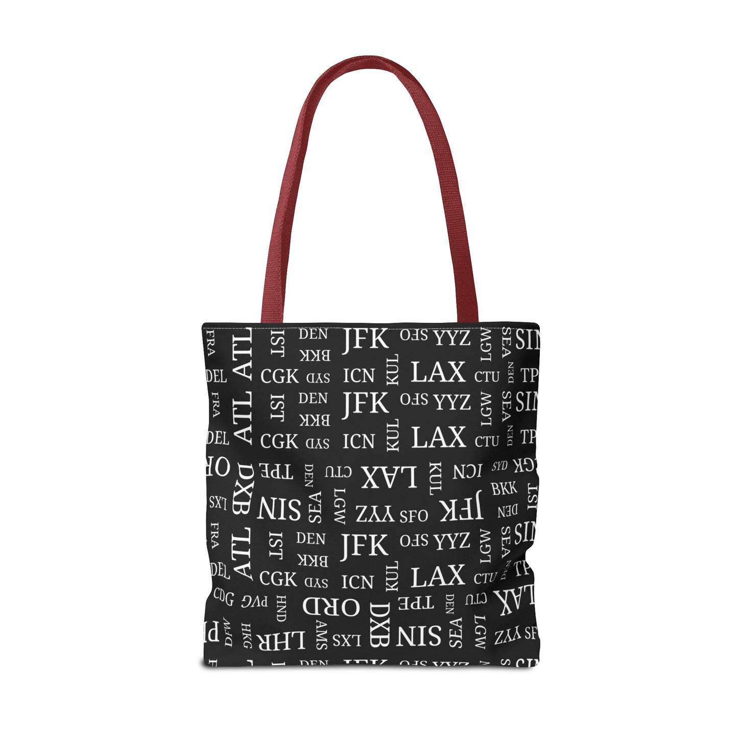 Black, Airport Code Designer Tote Bag Accessory for Travel Lovers