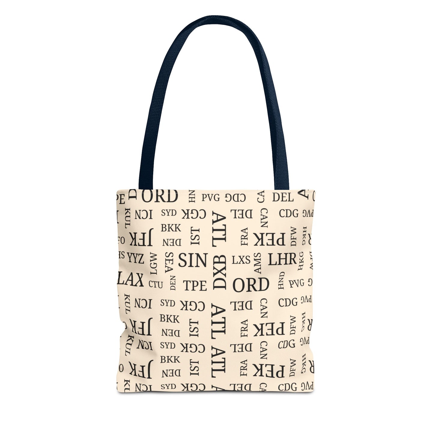 Signature Airport Code Designer Tote Bag for Travel Lovers