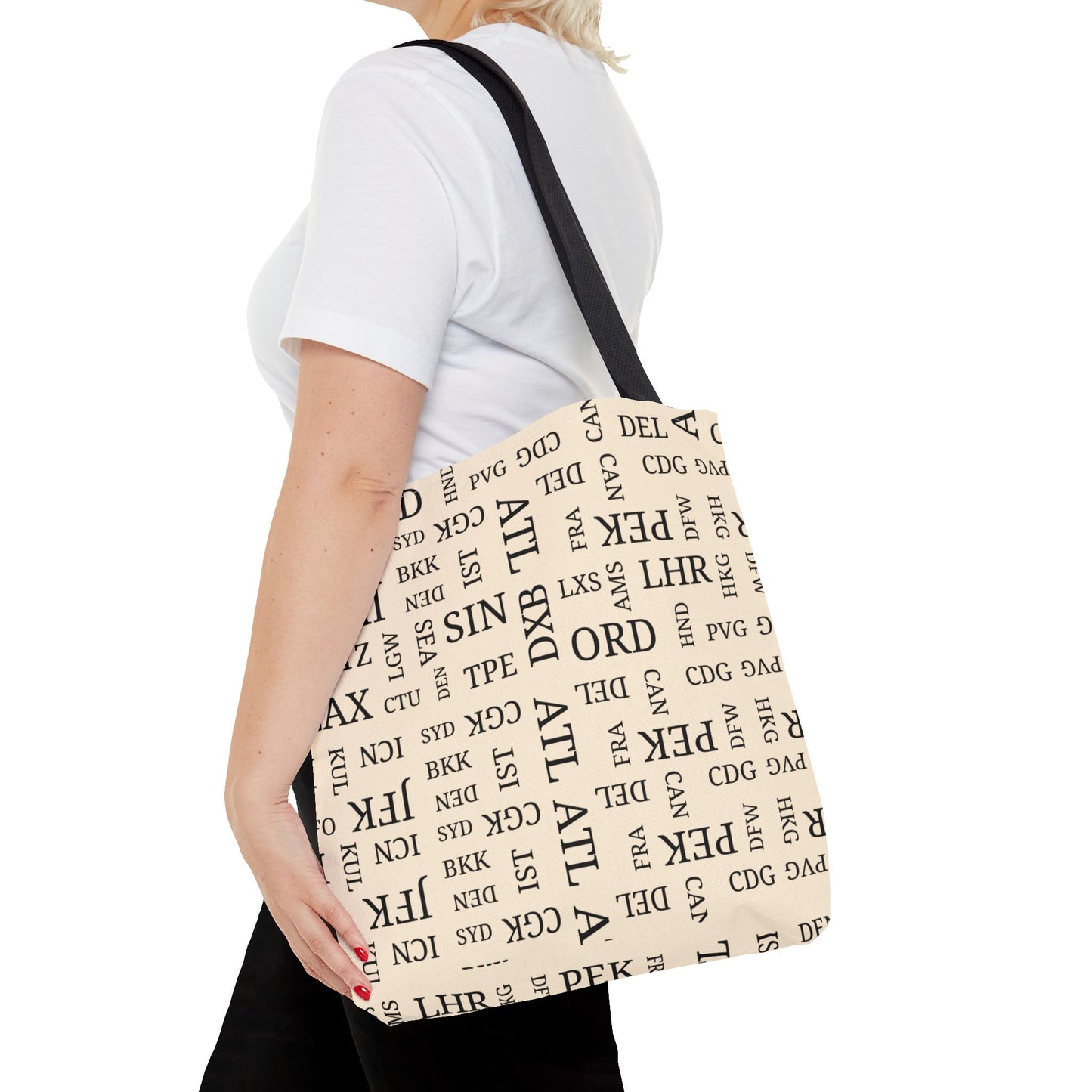 Signature Airport Code Designer Tote Bag for Travel Lovers