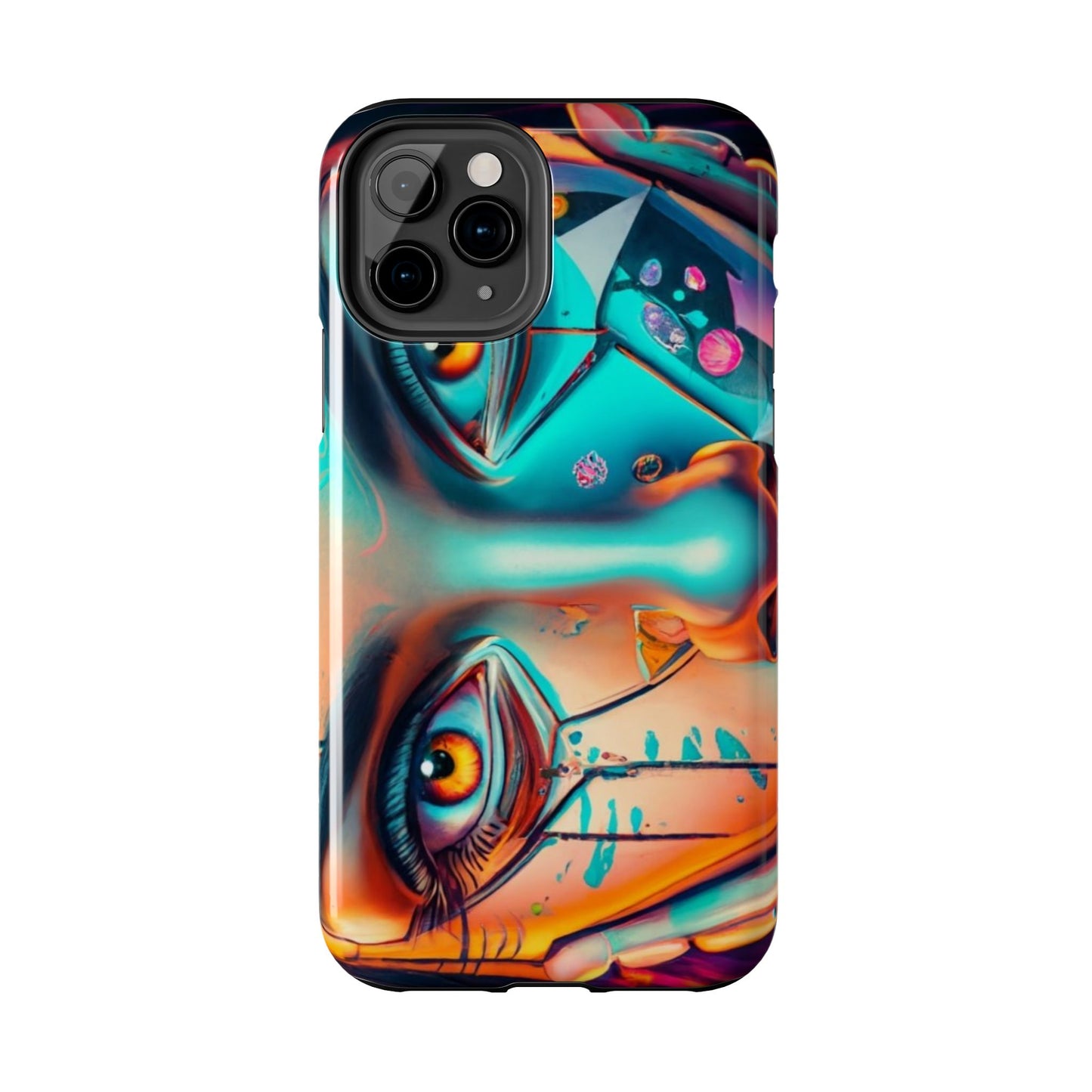 Cybergirl, Dystopian Cyberpunk themed Phone Case with Lofi Aesthetic and Robotic Vaporwave Feel