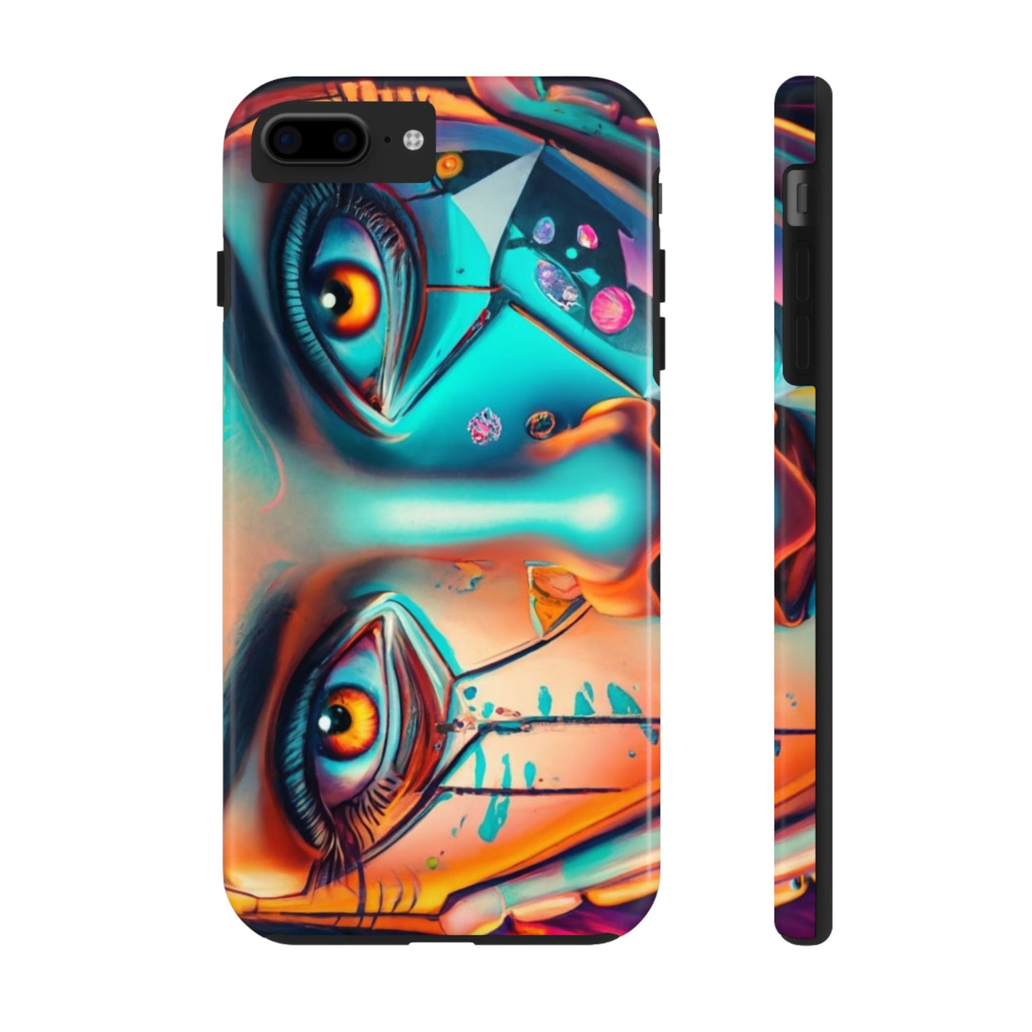 Cybergirl, Dystopian Cyberpunk themed Phone Case with Lofi Aesthetic and Robotic Vaporwave Feel