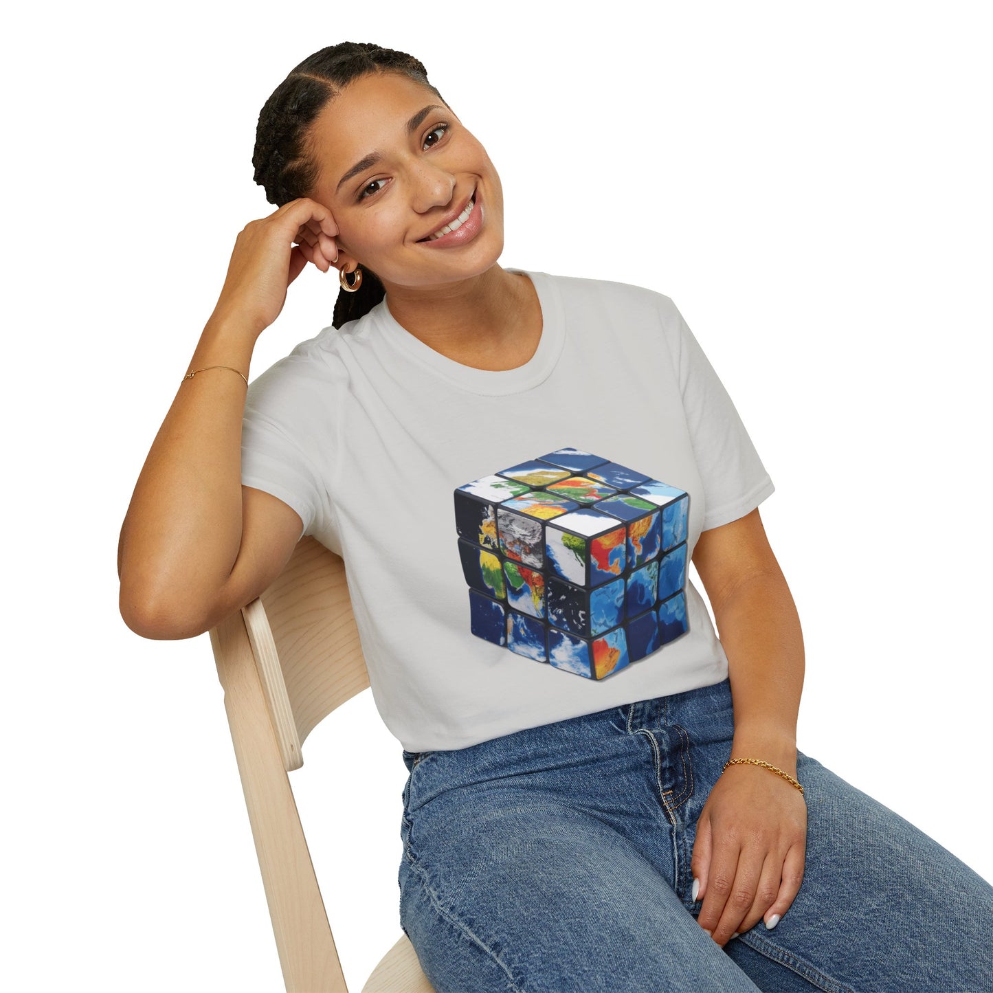 Rubik's Cube World Map Mashup Travel Wear Tee