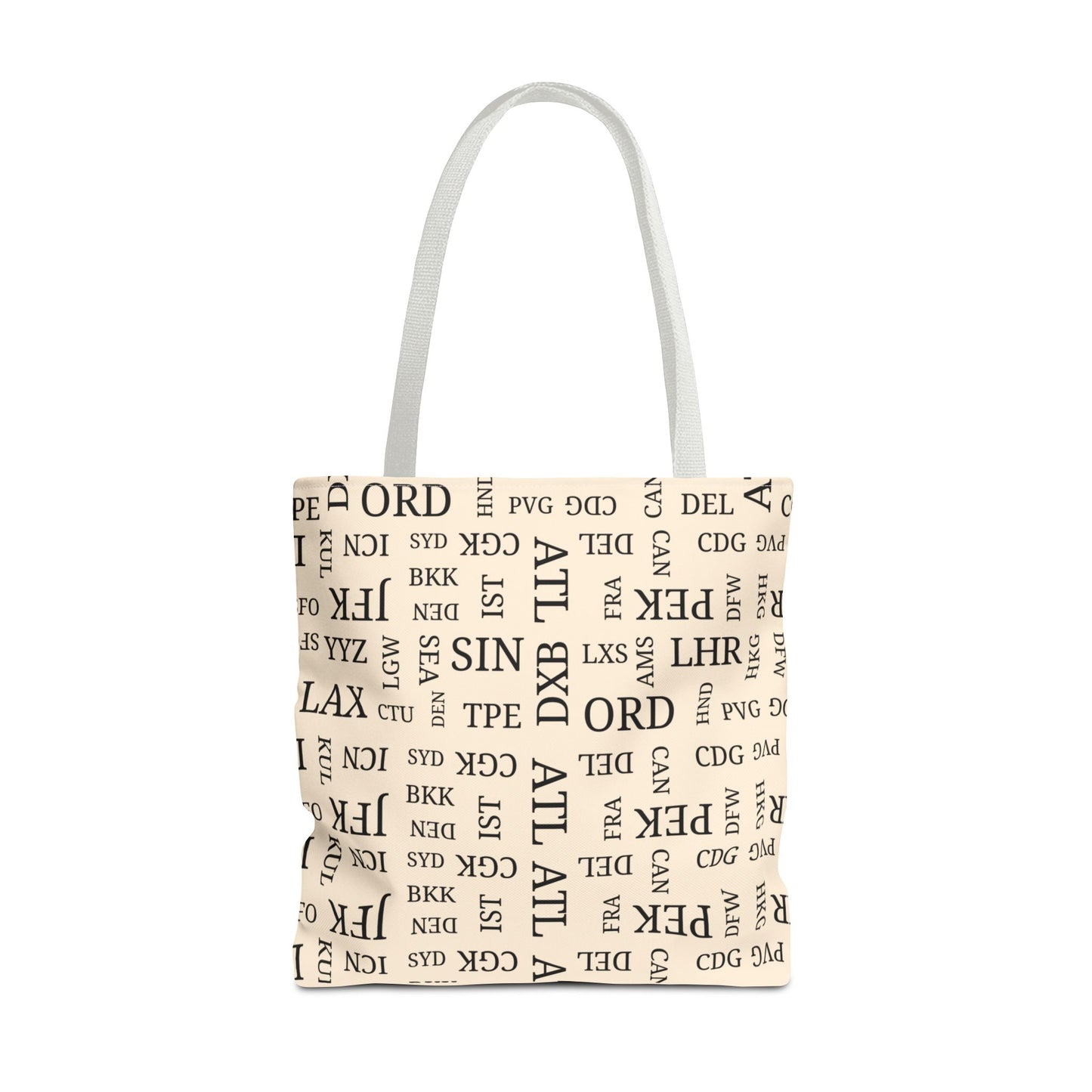 Signature Airport Code Designer Tote Bag for Travel Lovers