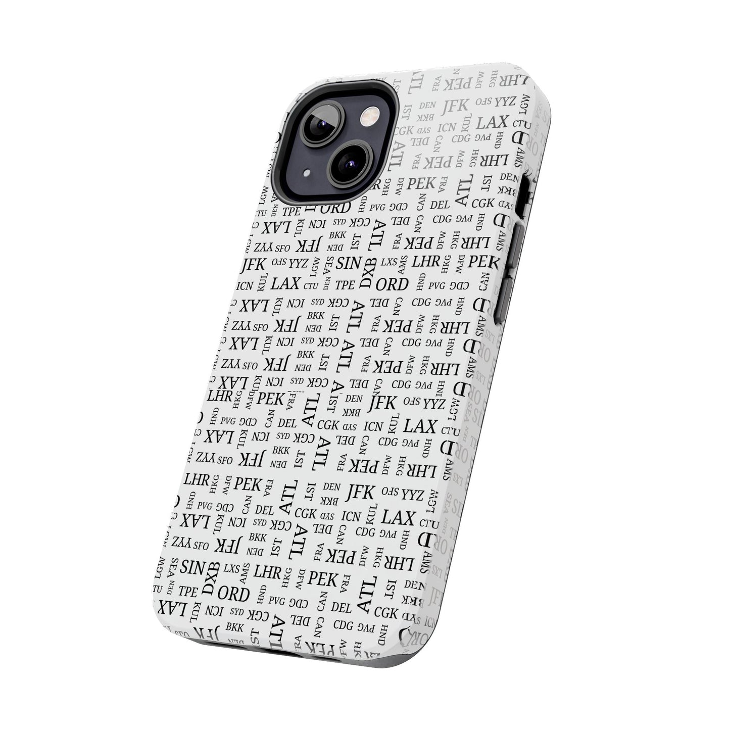 Best Airports Airport Code Tough Travel Phone Case for Travel Lovers (Cloud Gray)