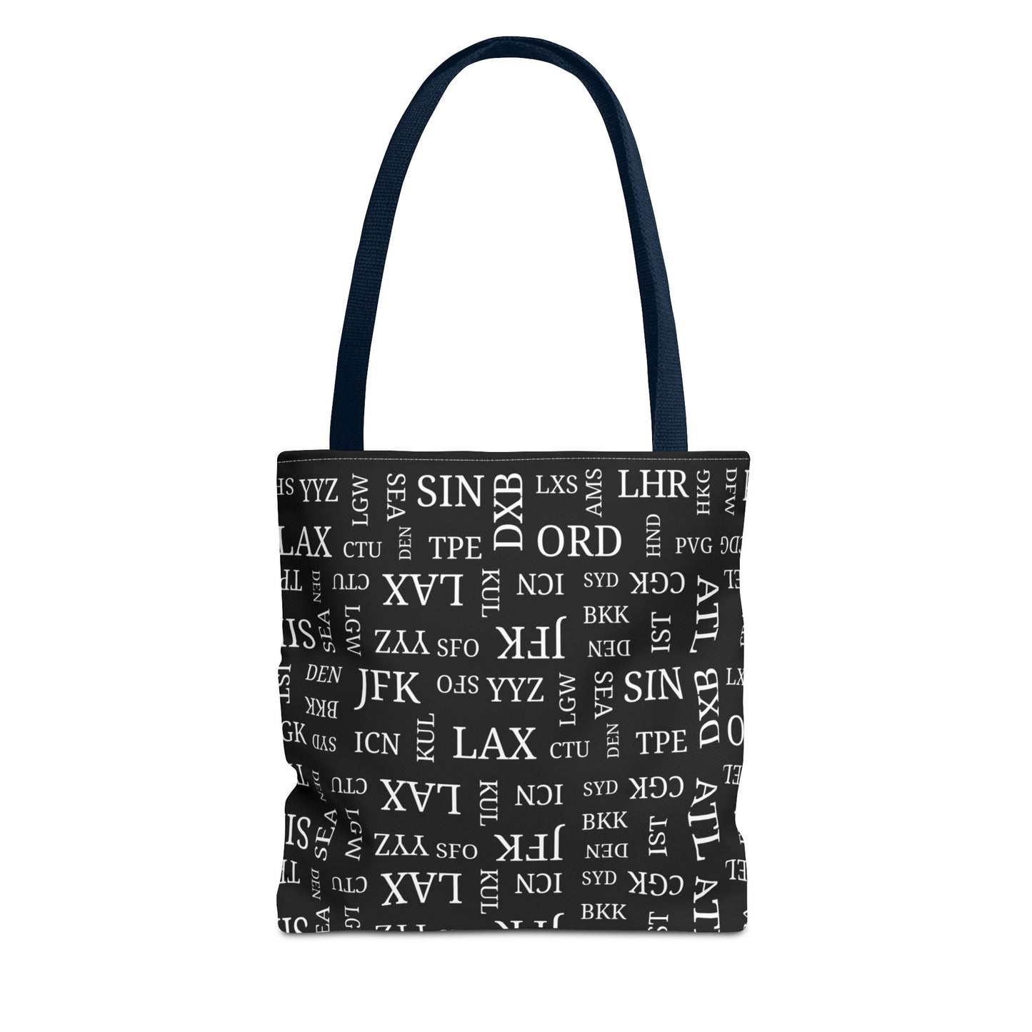 Black, Airport Code Designer Tote Bag Accessory for Travel Lovers