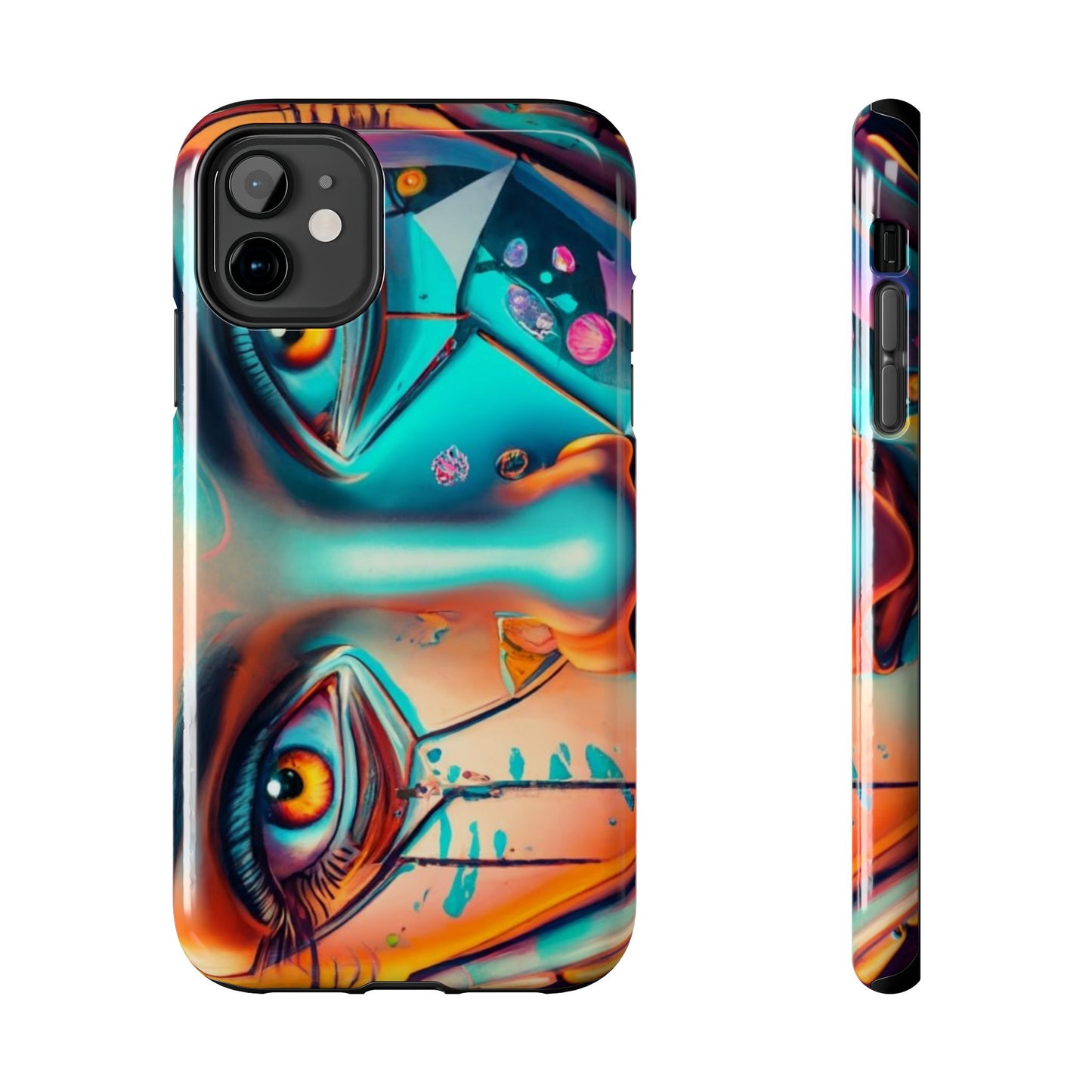 Cybergirl, Dystopian Cyberpunk themed Phone Case with Lofi Aesthetic and Robotic Vaporwave Feel