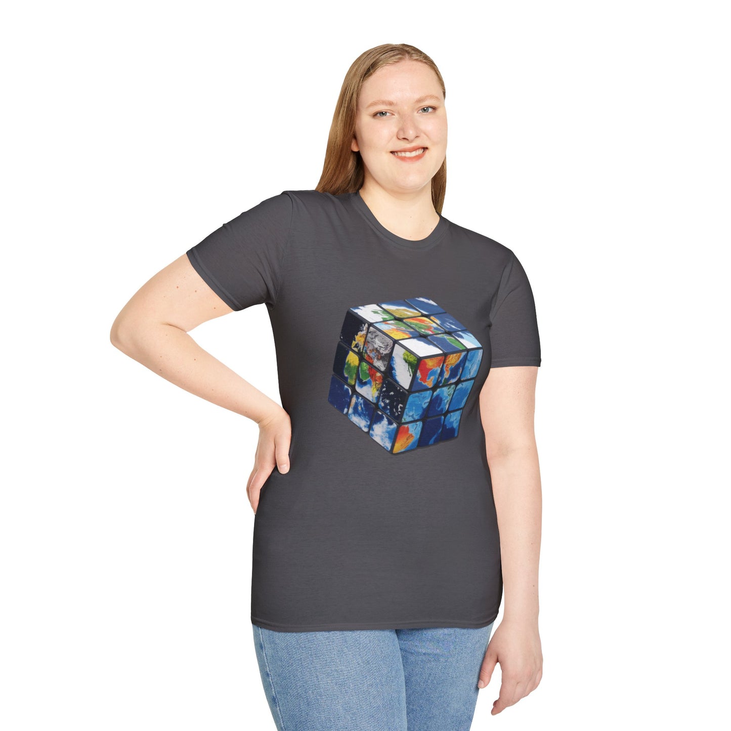 Rubik's Cube World Map Mashup Travel Wear Tee