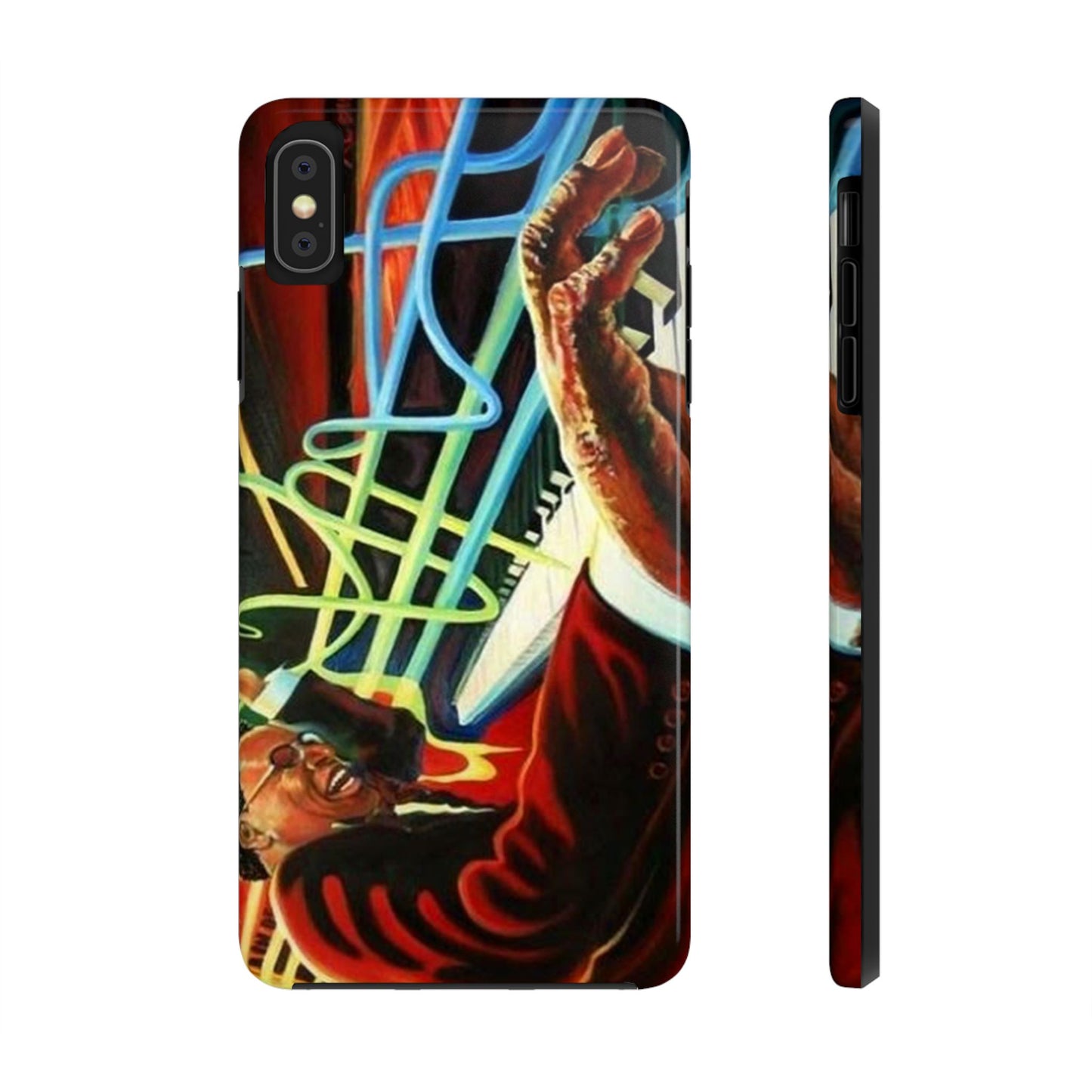 Harlem Renaissance - Retro New York, Jazz Pianist Tough Phone Case for iPhone 11-15. Afrocentric, Black Musician at Apollo Theater 1920s