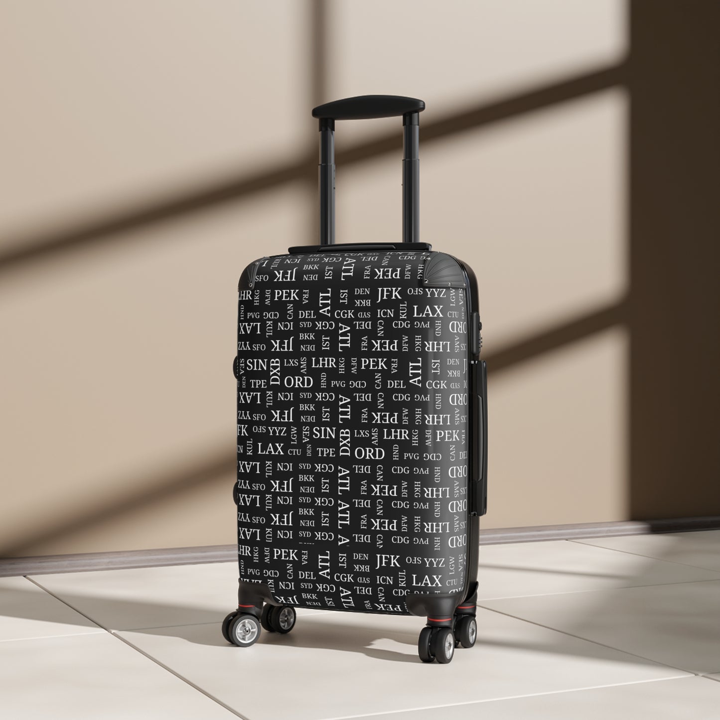 Travel Aficionado Airport Code Design Roller Suitcase