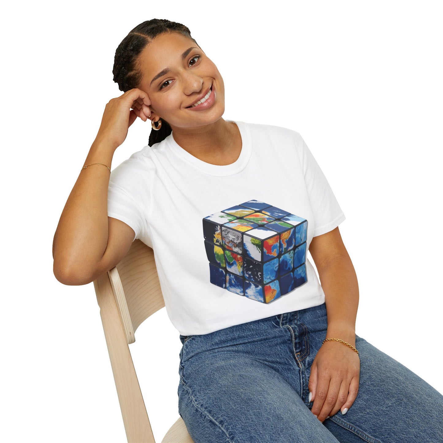 Rubik's Cube World Map Mashup Travel Wear Tee