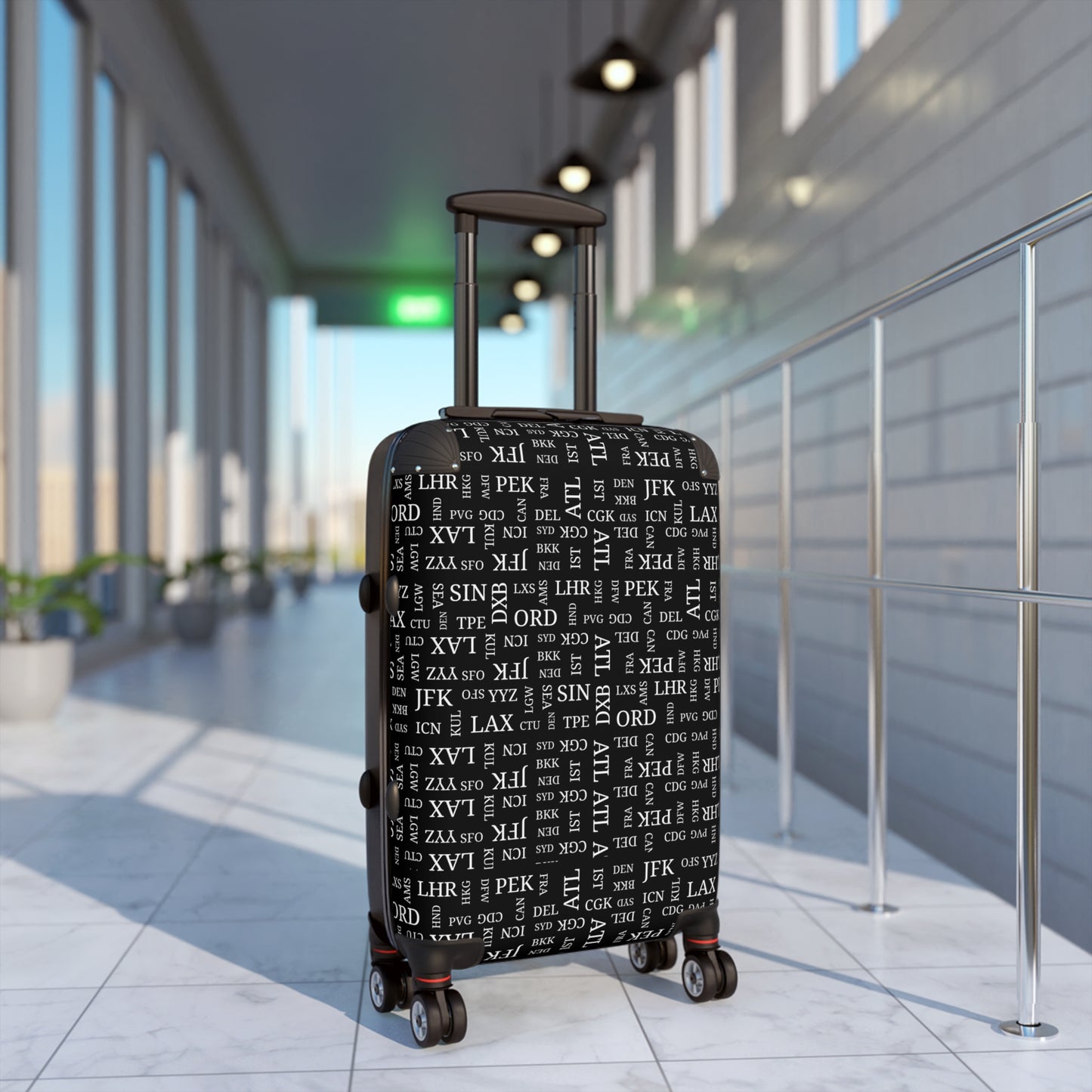 Travel Aficionado Airport Code Design Roller Suitcase