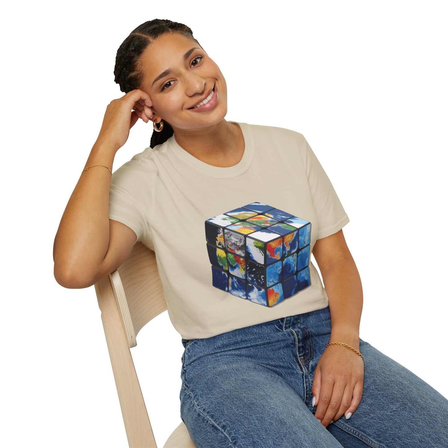 Rubik's Cube World Map Mashup Travel Wear Tee