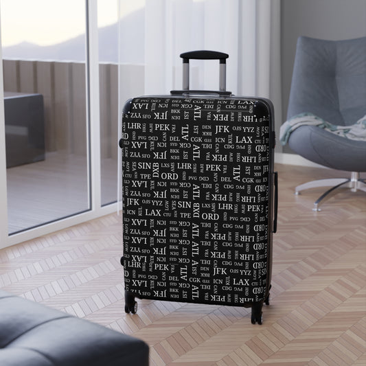 Travel Aficionado Airport Code Design Roller Suitcase