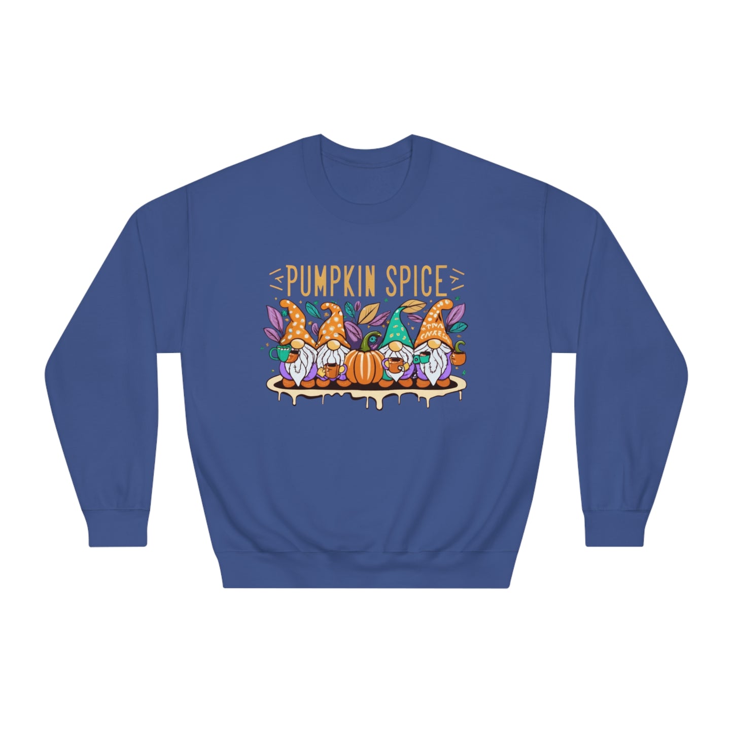 Halloween Gnomes Fall Sweatshirt, Gnomes Drinking Pumpkin Spice Coffee in Autumn, Halloween Costume Sweatshirt