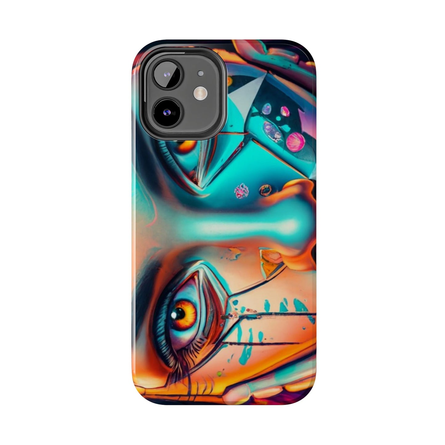 Cybergirl, Dystopian Cyberpunk themed Phone Case with Lofi Aesthetic and Robotic Vaporwave Feel