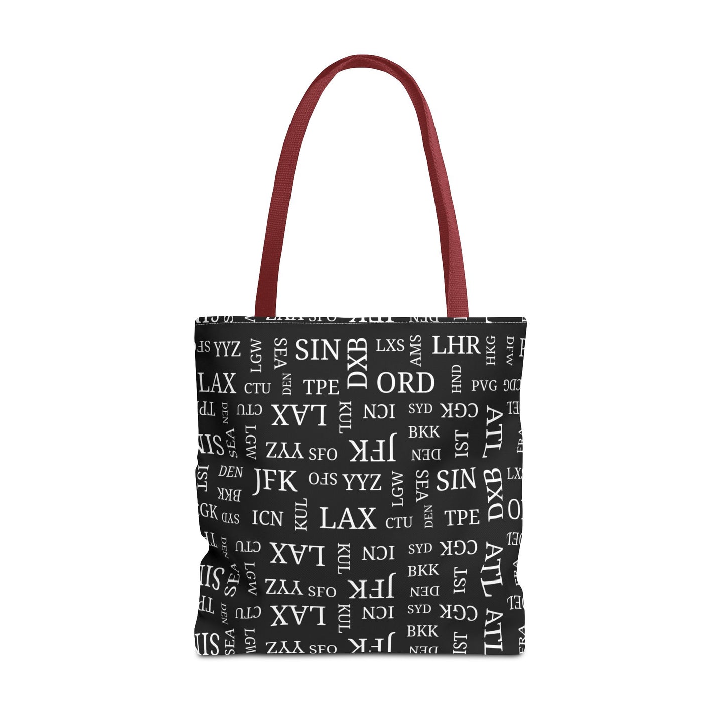 Black, Airport Code Designer Tote Bag Accessory for Travel Lovers