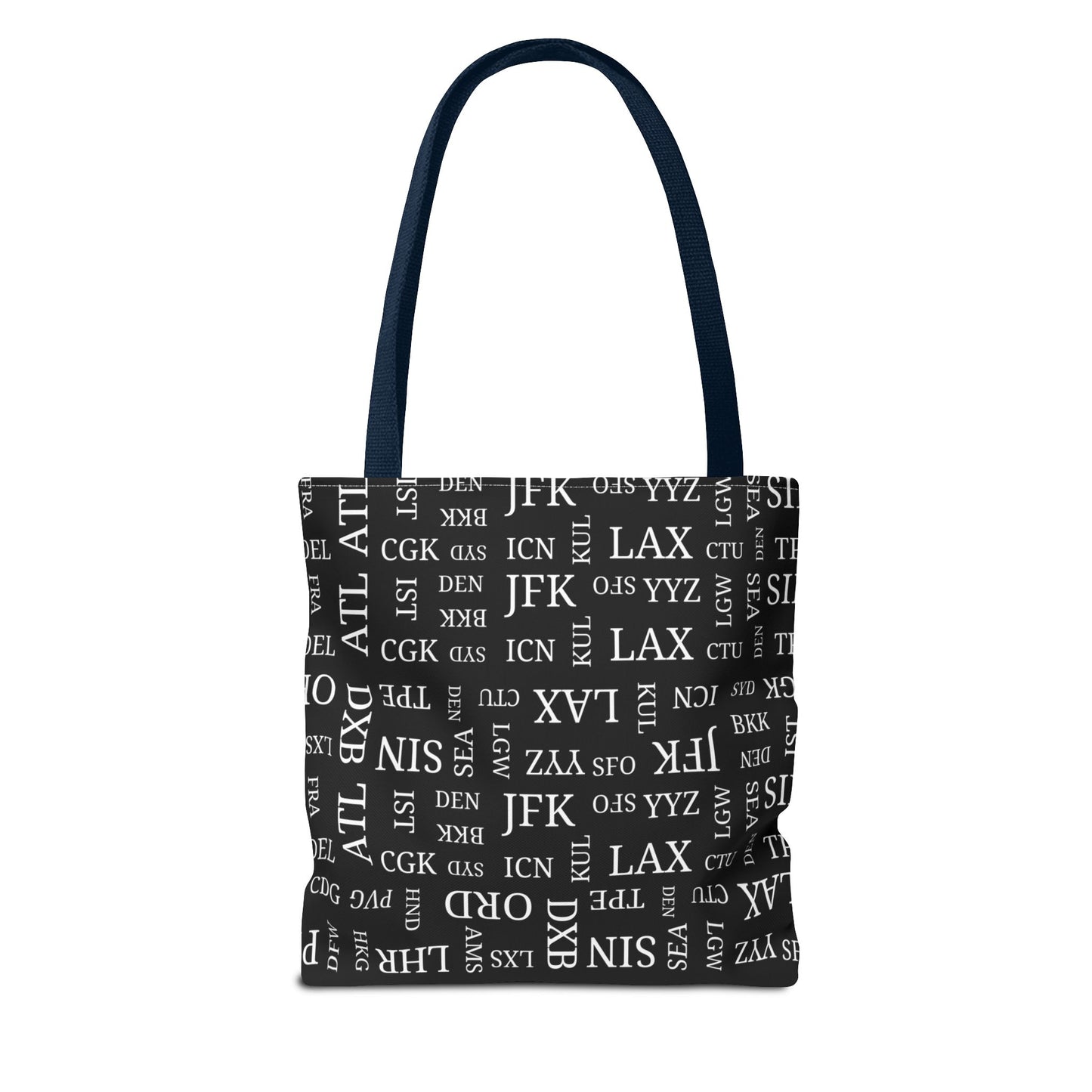 Black, Airport Code Designer Tote Bag Accessory for Travel Lovers