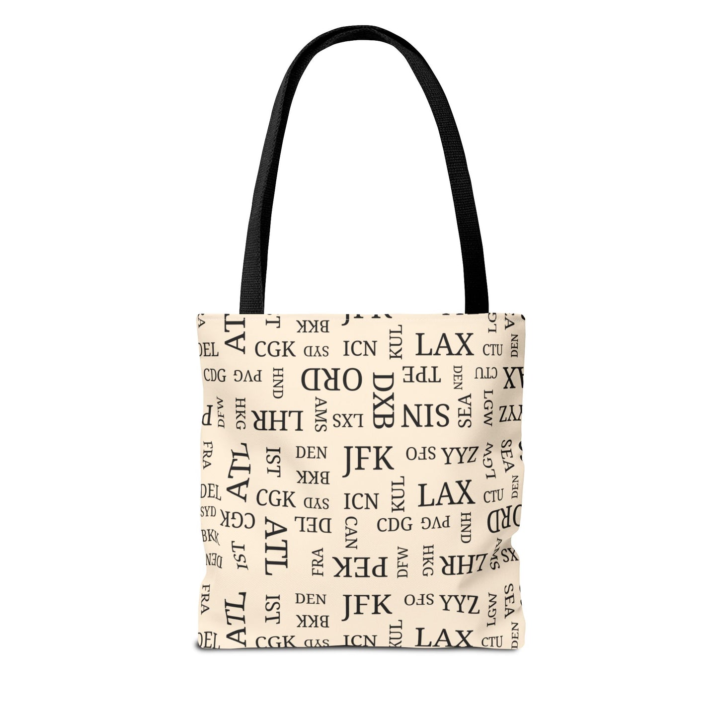 Signature Airport Code Designer Tote Bag for Travel Lovers