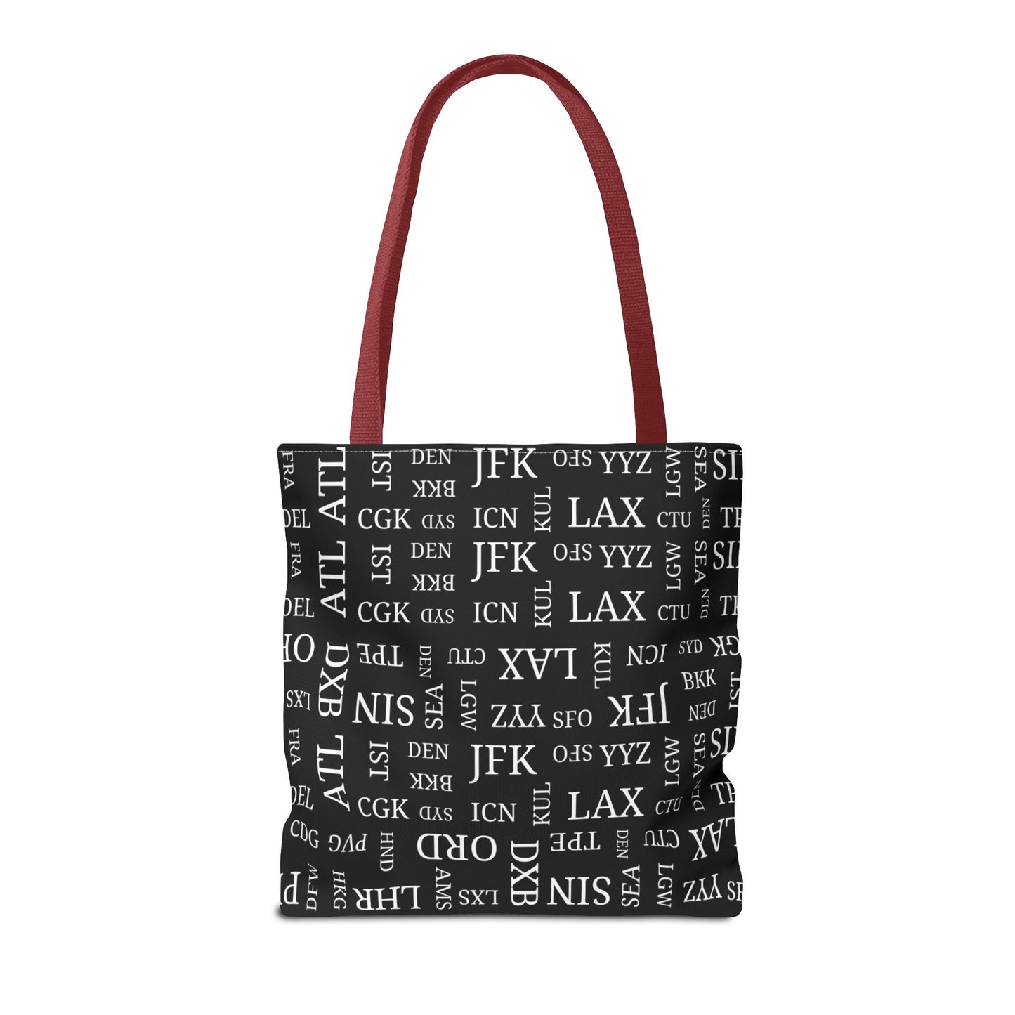 Black, Airport Code Designer Tote Bag Accessory for Travel Lovers