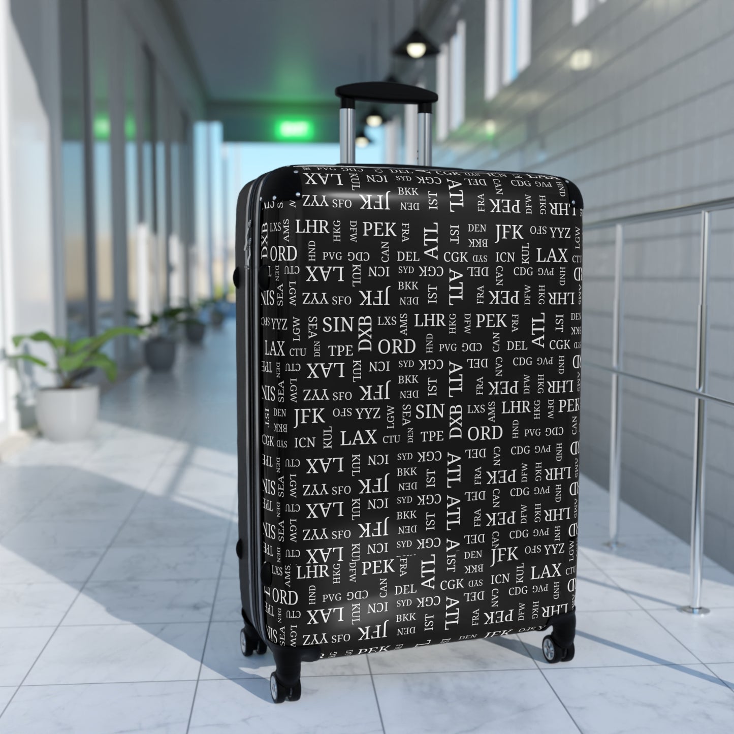 Travel Aficionado Airport Code Design Roller Suitcase