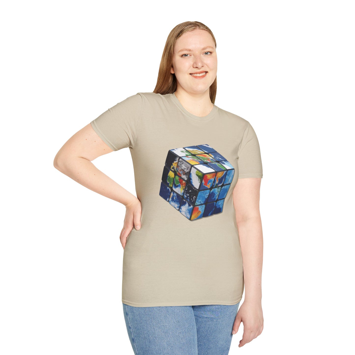 Rubik's Cube World Map Mashup Travel Wear Tee