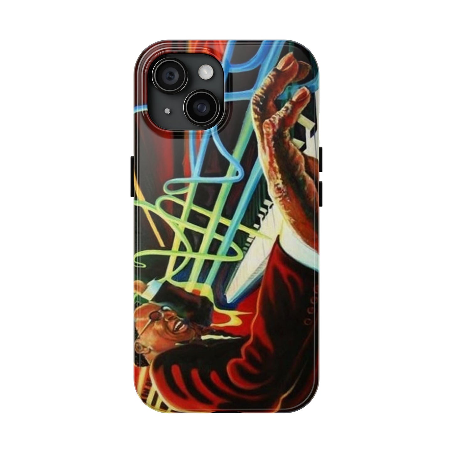 Harlem Renaissance - Retro New York, Jazz Pianist Tough Phone Case for iPhone 11-15. Afrocentric, Black Musician at Apollo Theater 1920s