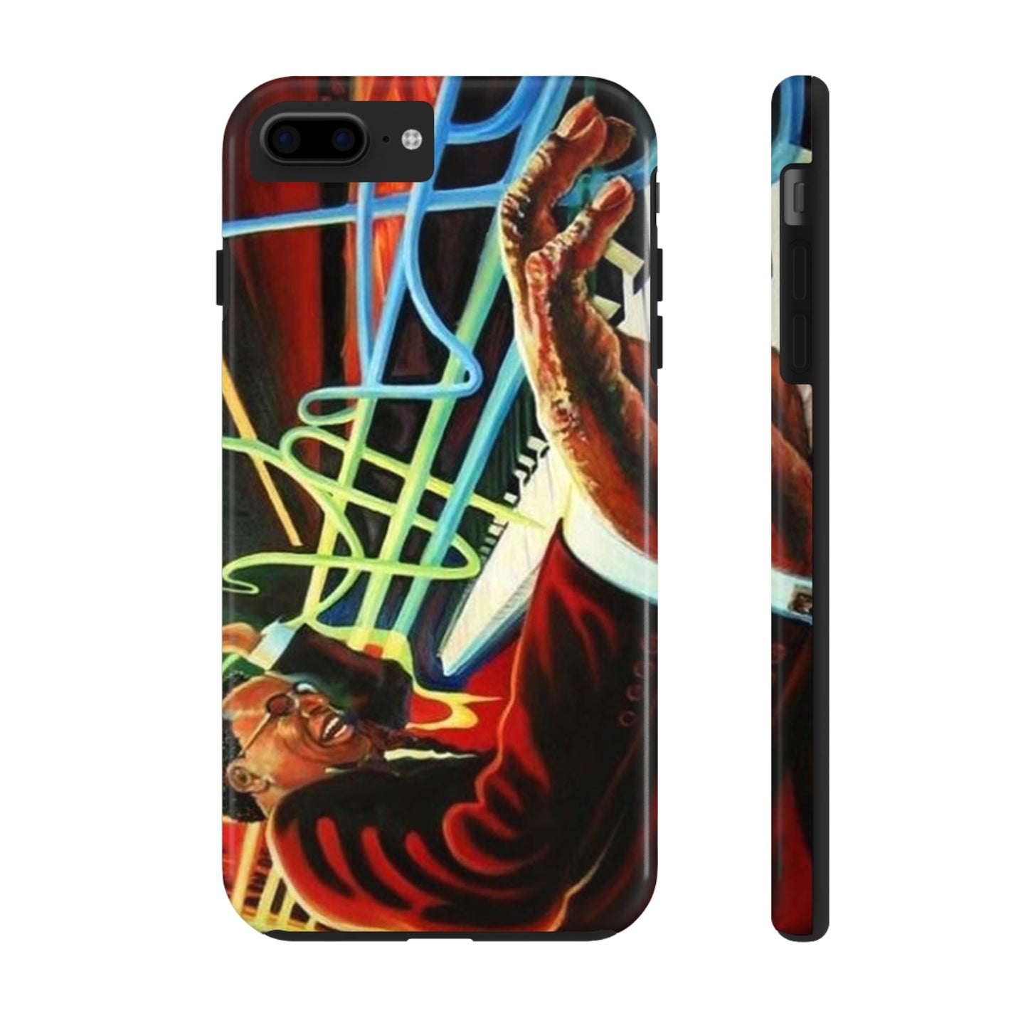 Harlem Renaissance - Retro New York, Jazz Pianist Tough Phone Case for iPhone 11-15. Afrocentric, Black Musician at Apollo Theater 1920s