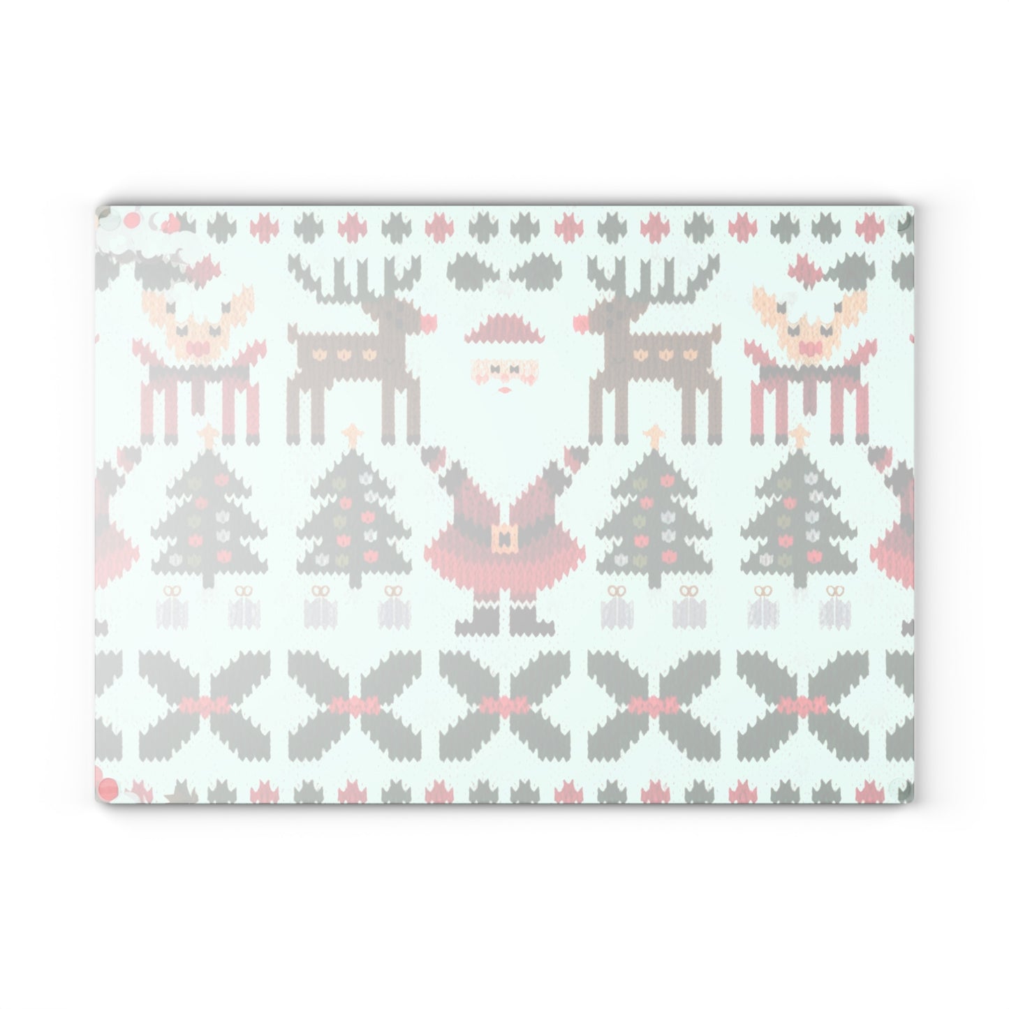 Glass Cutting Board with Ugly Christmas Sweater Knitted Pattern #2