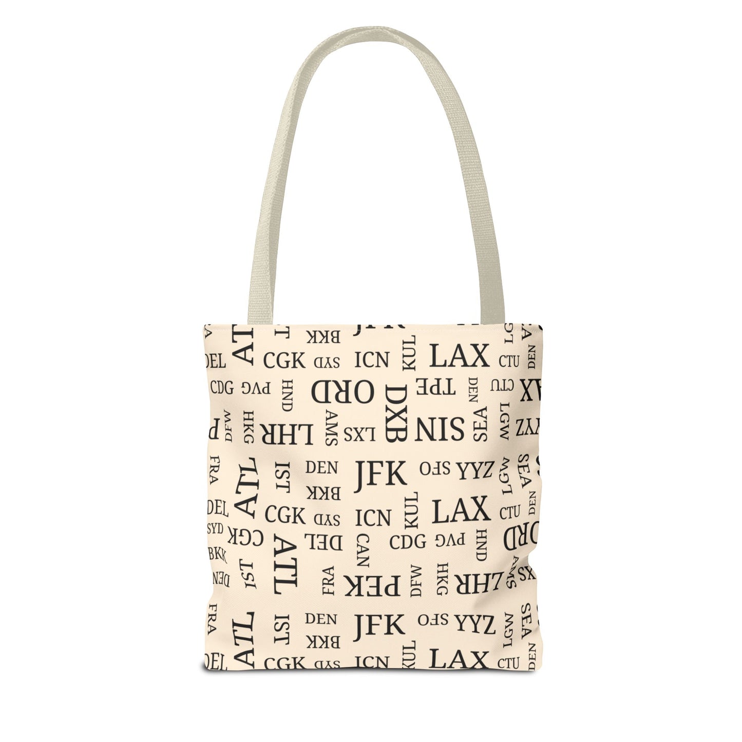 Signature Airport Code Designer Tote Bag for Travel Lovers