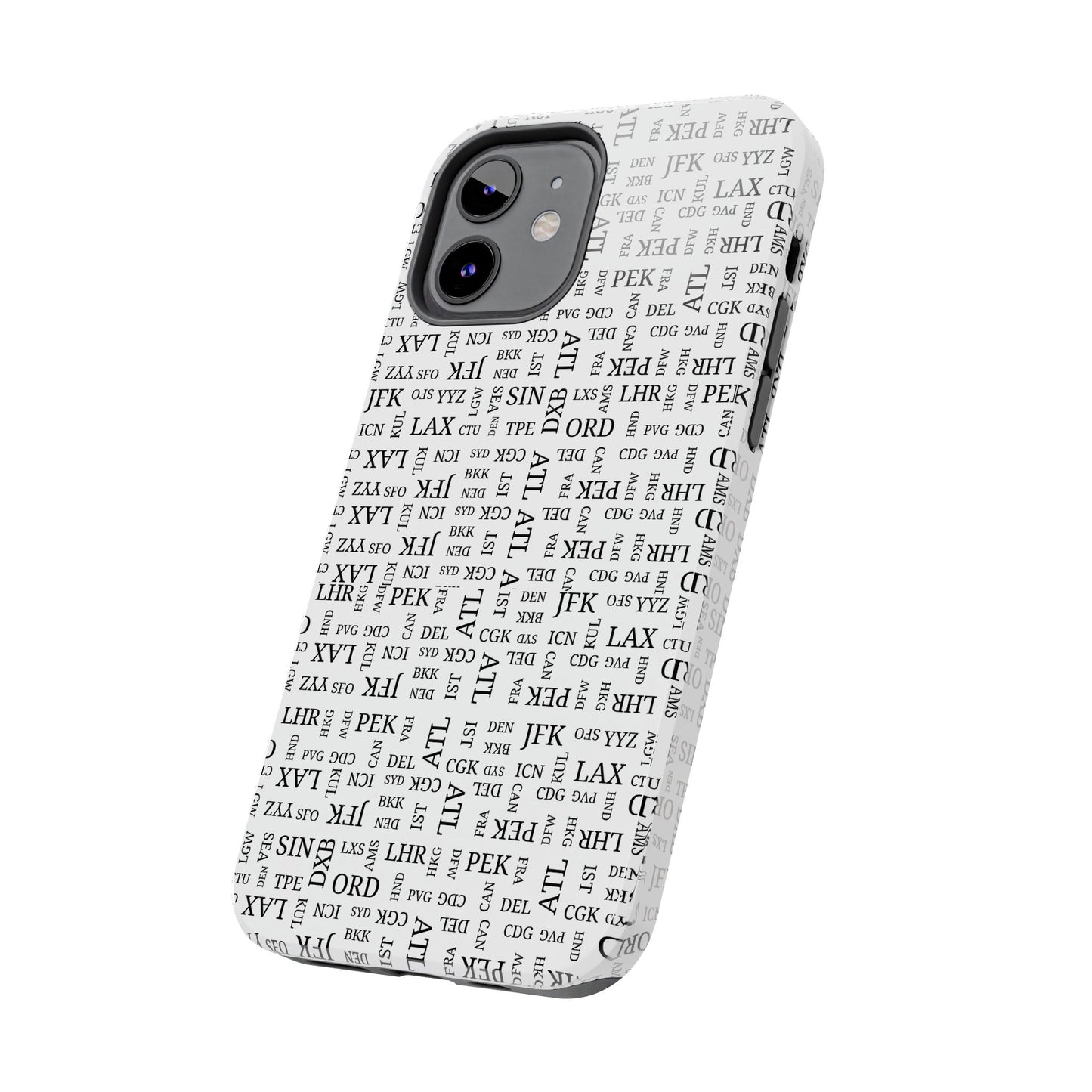 Best Airports Airport Code Tough Travel Phone Case for Travel Lovers (Cloud Gray)