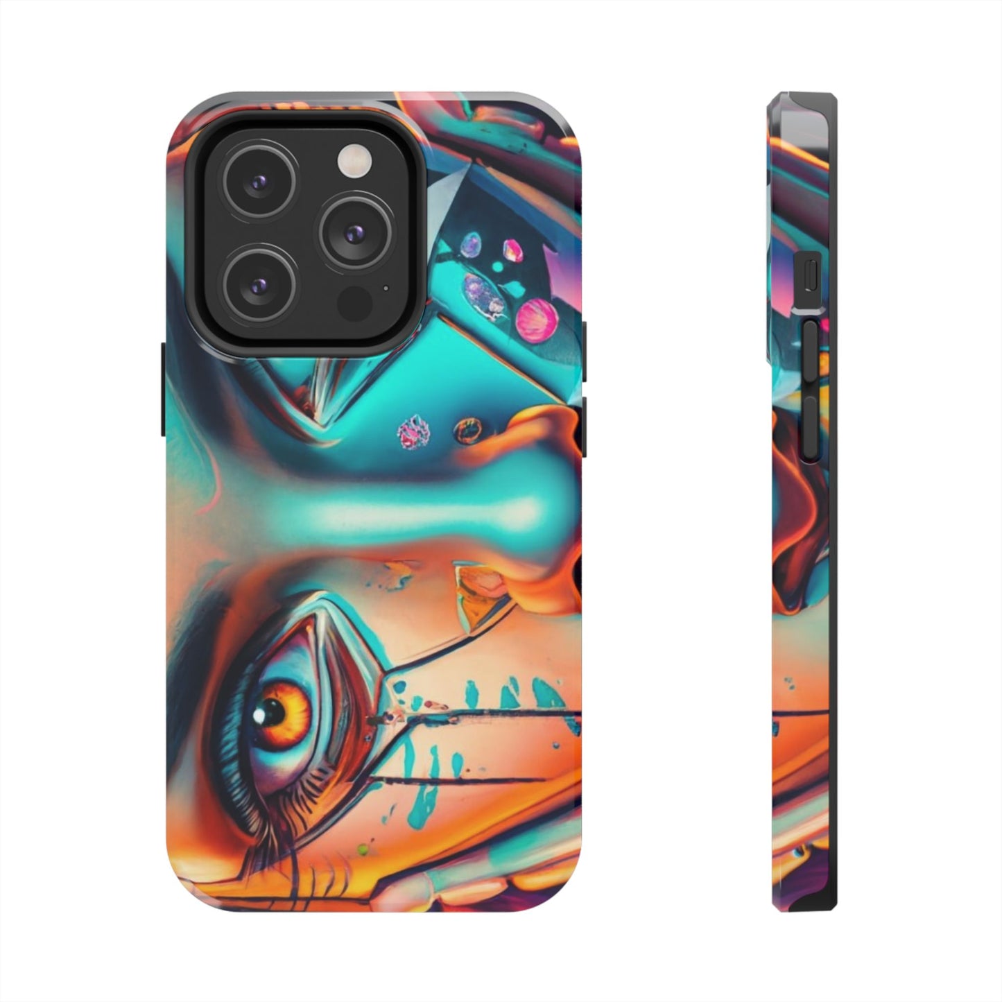 Cybergirl, Dystopian Cyberpunk themed Phone Case with Lofi Aesthetic and Robotic Vaporwave Feel