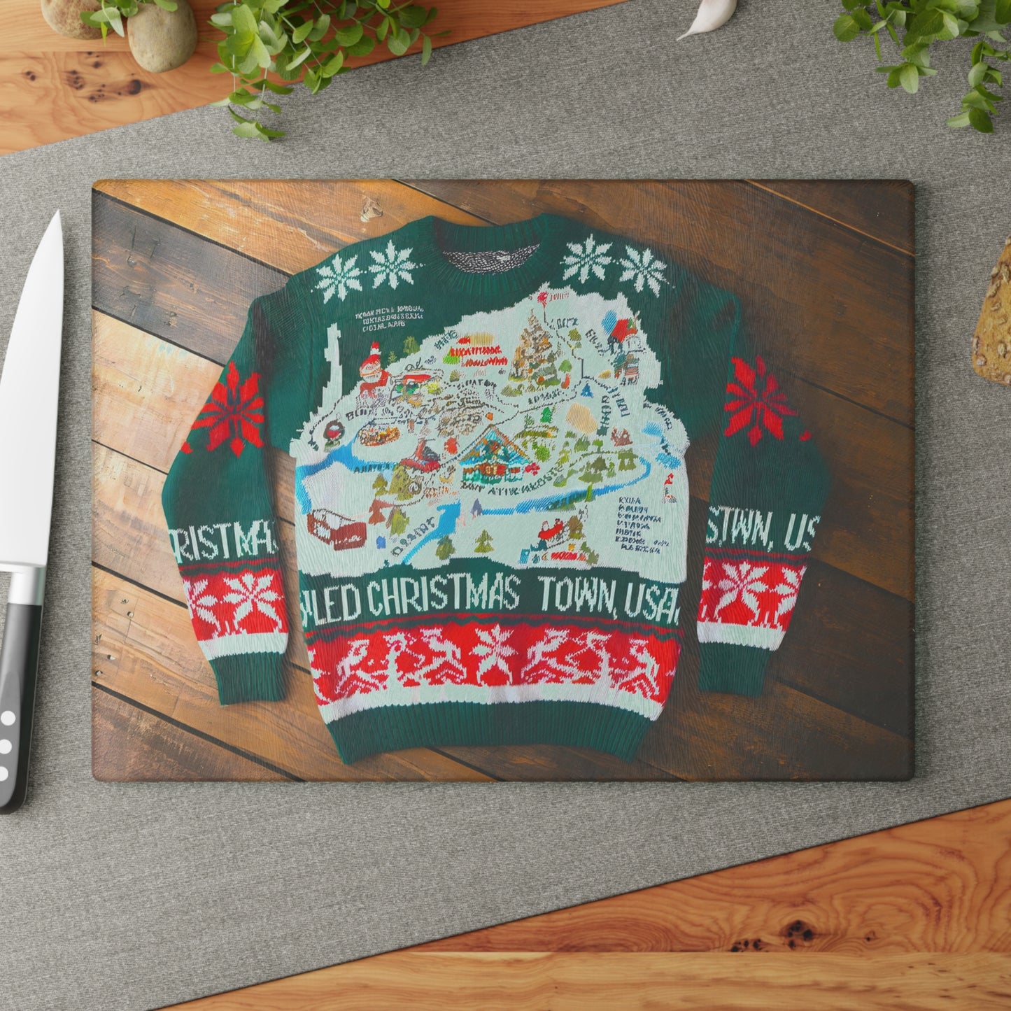 OMG! This Glass Cutting Board Looks like An Ugly Christmas Sweater