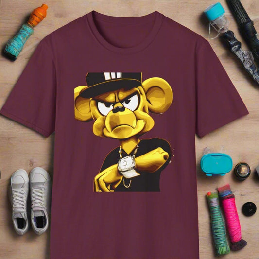 Money Mau5 Characters Travel Day Urban Graffiti Style Men's Leisure T-Shirt for Generation X Travel Lovers