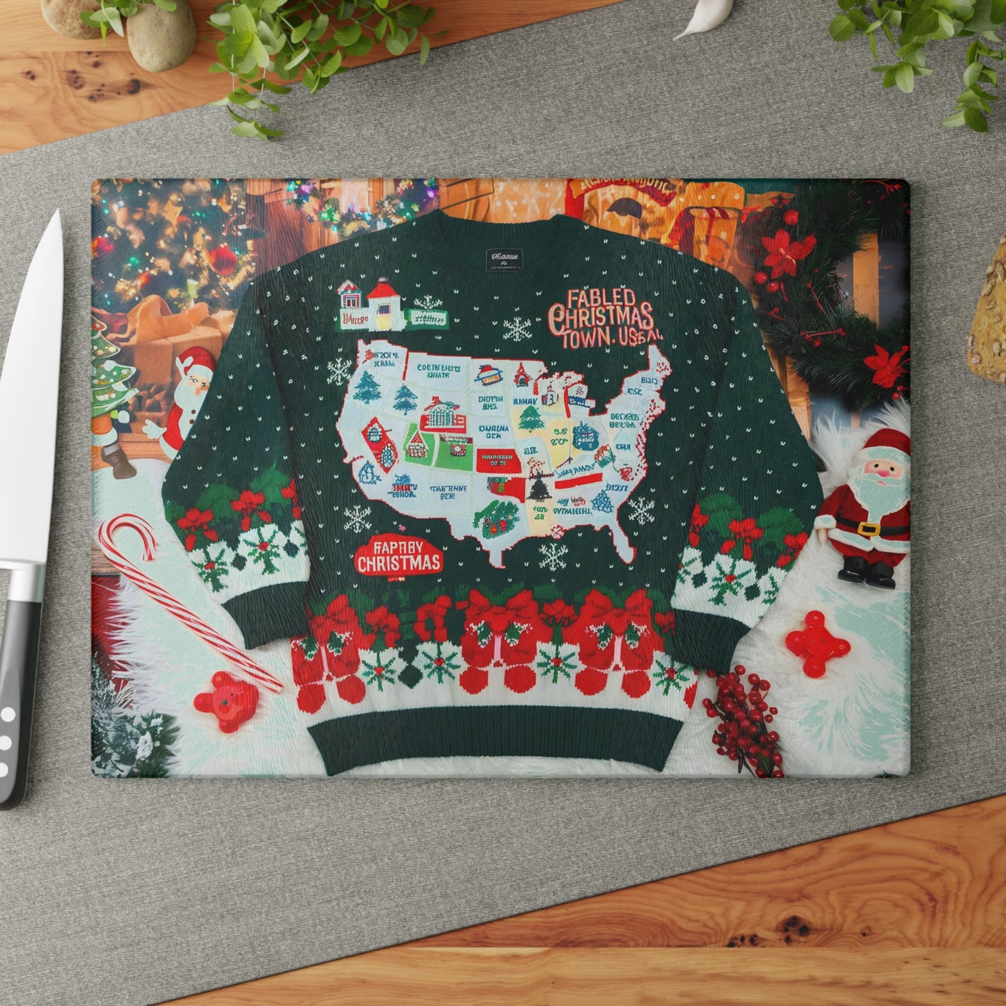 This Glass Cutting Board Looks like An Ugly Christmas Sweater