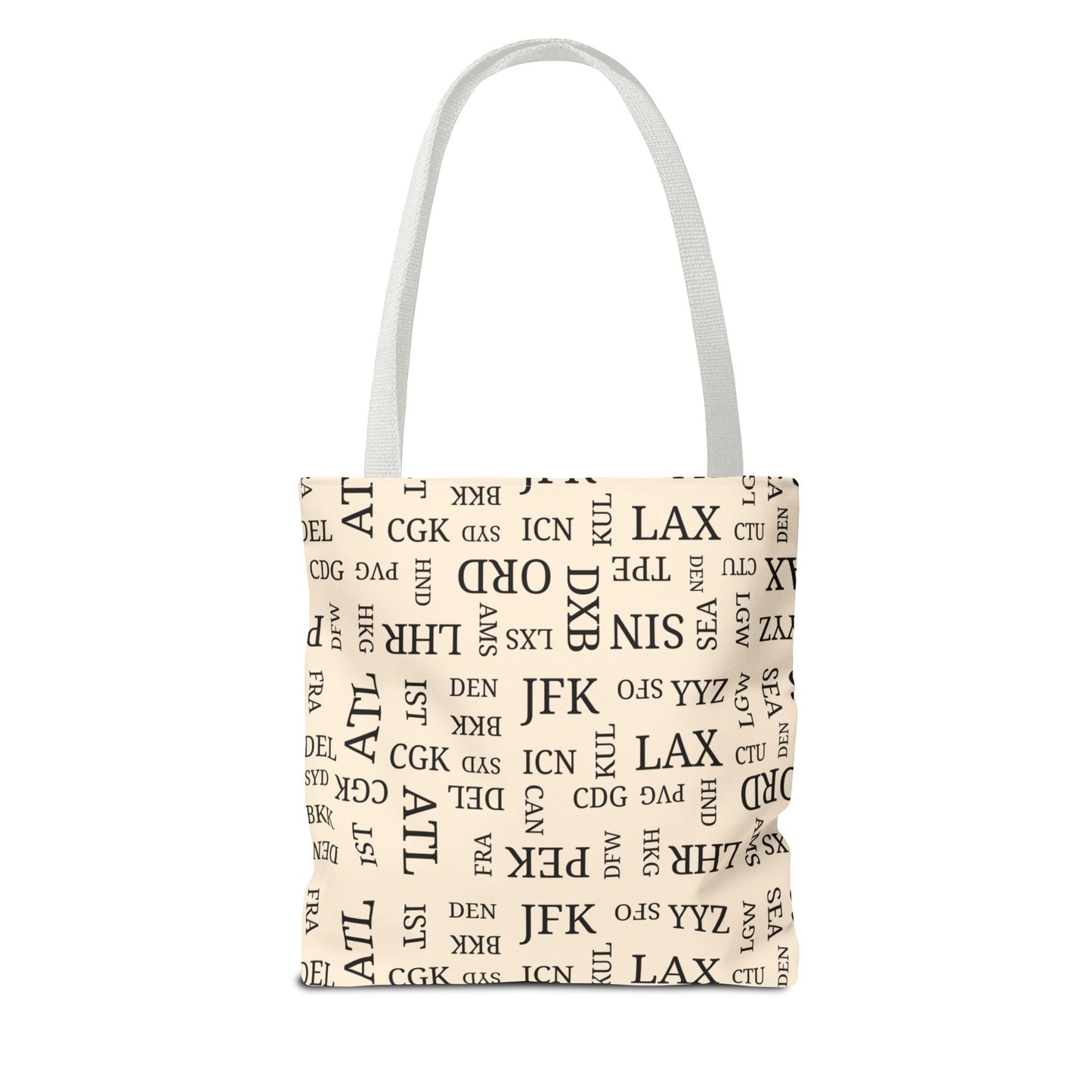 Signature Airport Code Designer Tote Bag for Travel Lovers