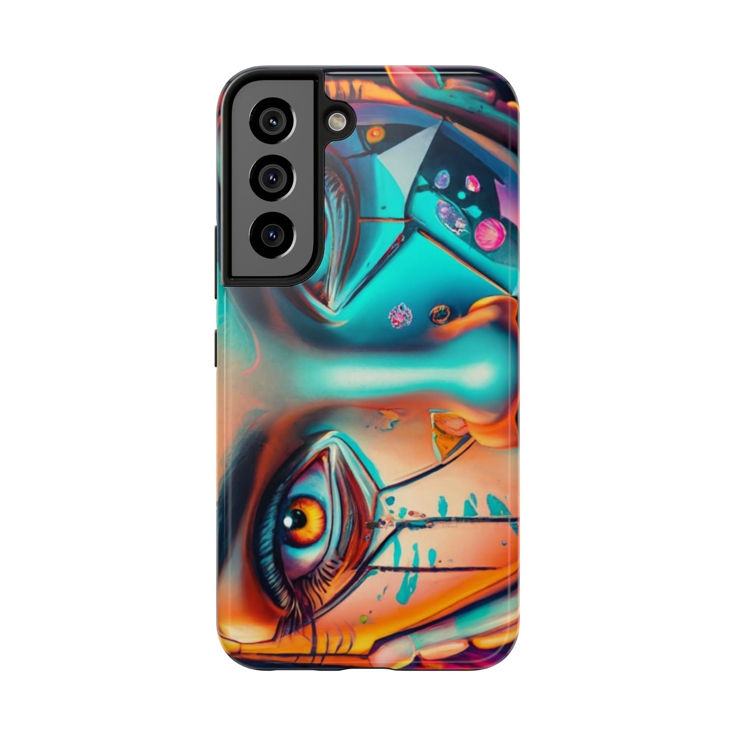 Cybergirl, Dystopian Cyberpunk themed Phone Case with Lofi Aesthetic and Robotic Vaporwave Feel